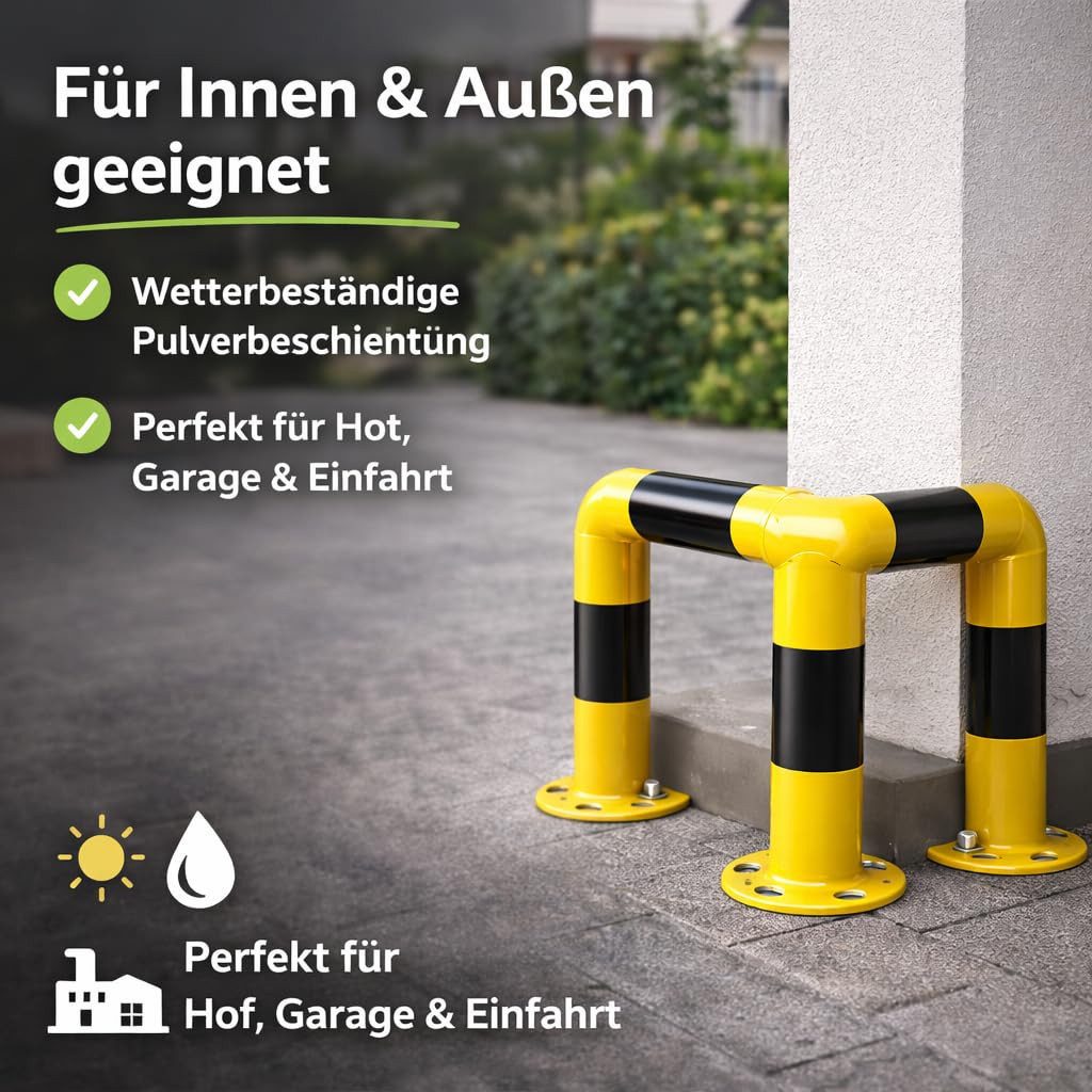 Baumarktic Schutzpolster Eckschutz 60 cm Stahl – Rammschutz für Lager, Regale & Einfahrt (1 St)