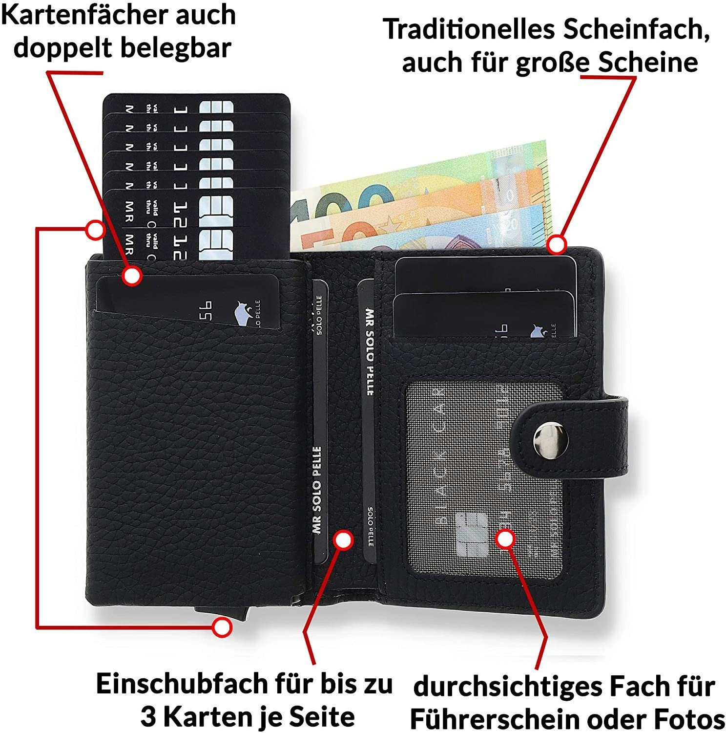 Solo Pelle Mini Geldbörse Q-Wallet Leder günstig online kaufen