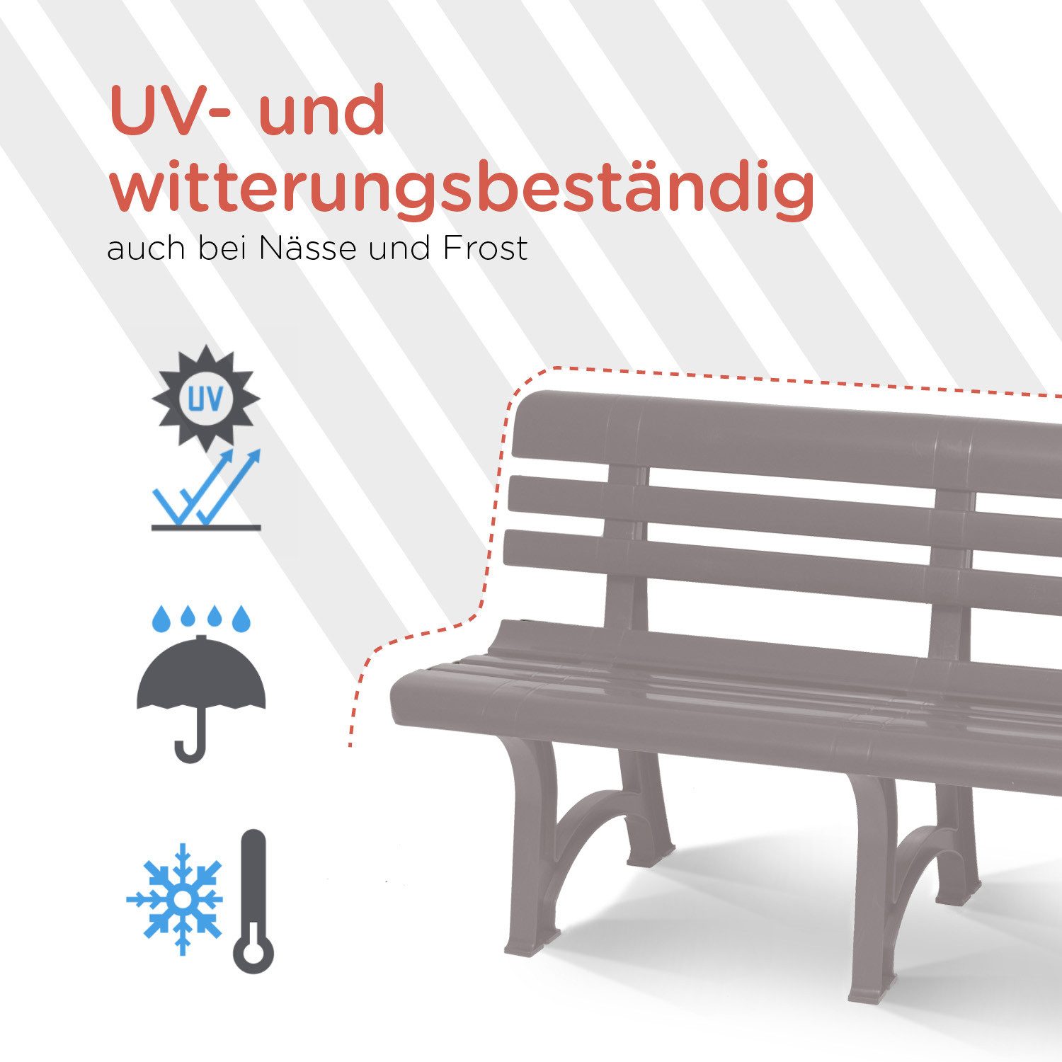Bica Gartenbank Olimpia in Taupe Sitzbank mit ergonomischer Sitzfläche Final Sale