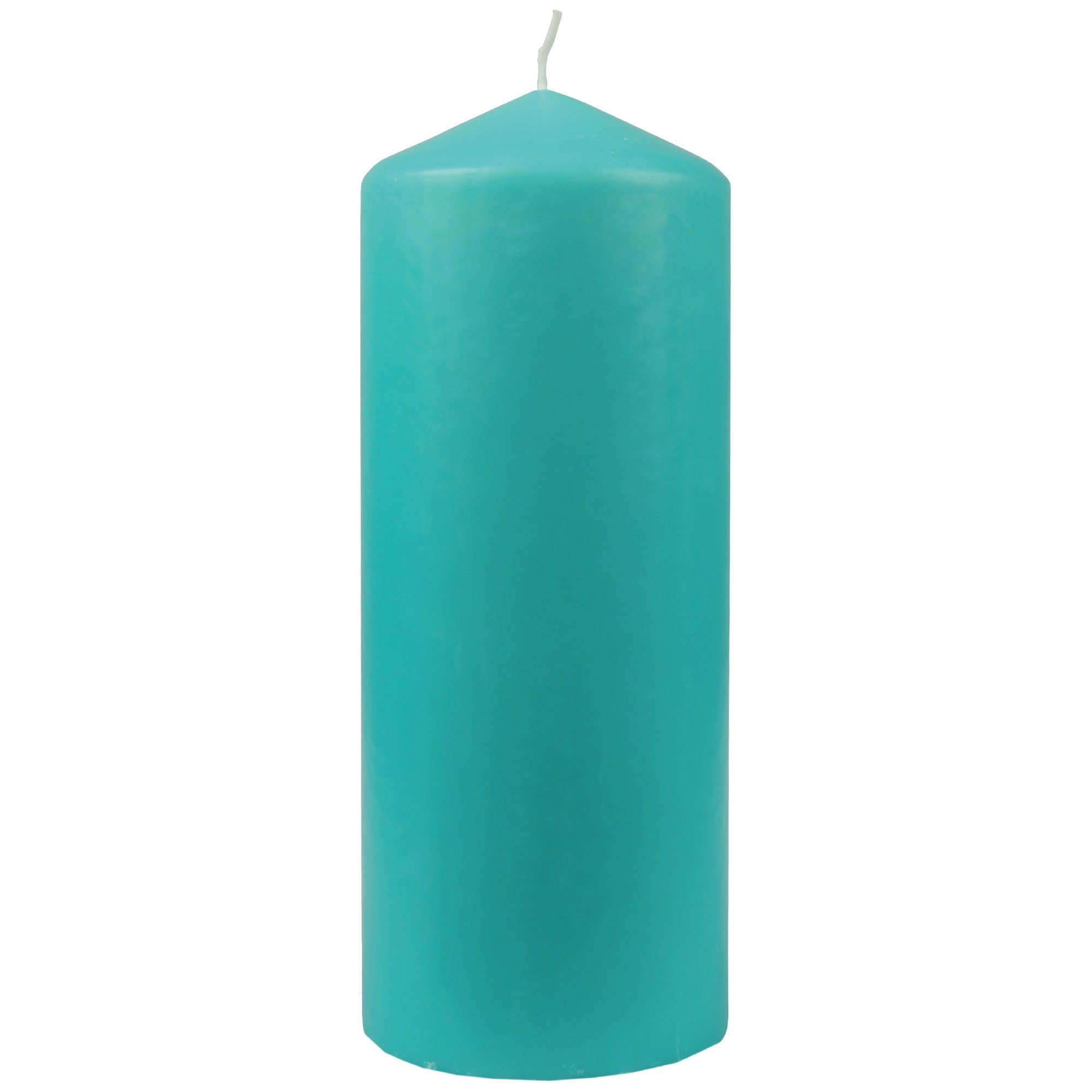 Farben Stumpenkerze x Candle in Blockkerze - vielen 20cm (3-tlg), Kerze Türkis HS Wachskerzen Ø8cm