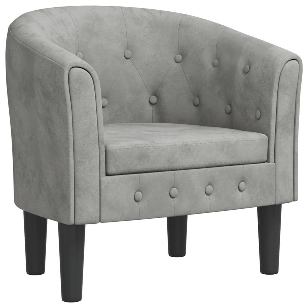 furnicato Cocktailsessel Moderner Clubsessel Hellgrau 70 x 56 x 68 cm mit Samtbezug und (1-St)