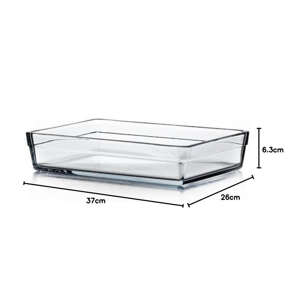 Pasabahce Auflaufform Pasabahce Borcam Auflaufform rechteckig 36,7x25,7x6 cm, Borosilikatglas