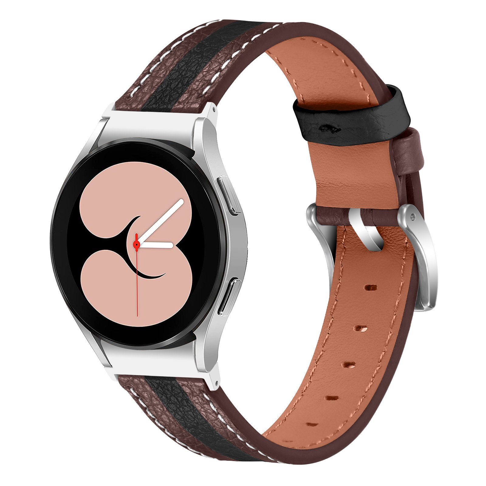 ELEKIN Smartwatch-Armband Armband Kompatible für Samsung Galaxy Watch 4 Classic 20mm Armband Braun und schwarz 20mm
