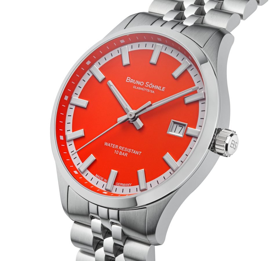 BRUNO SÖHNLE Automatikuhr Herrenuhr Glashütte Automatik Bruno Söhnle Turin "Bright Red" (2026), zeitlich limitiert auf 2026