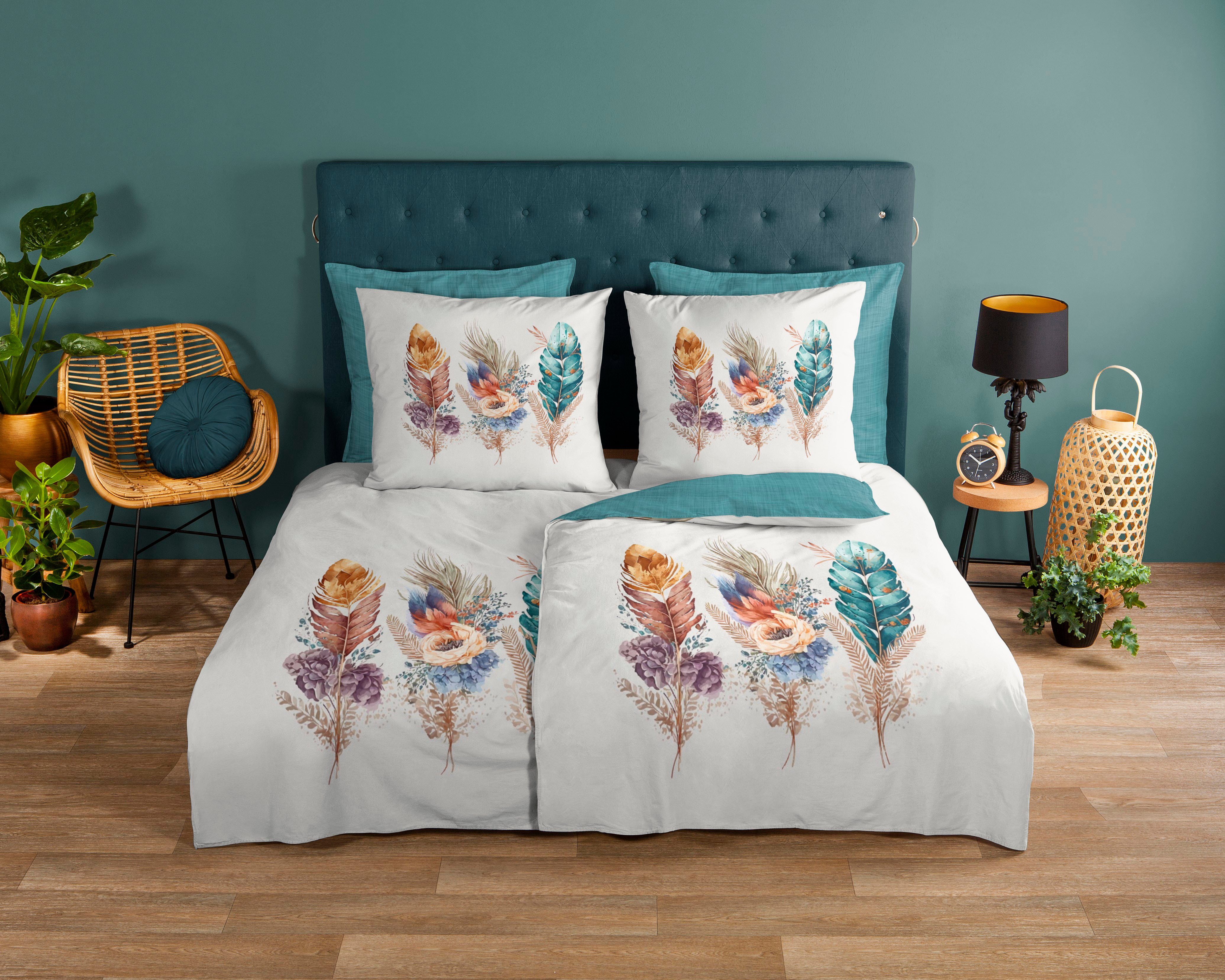 good morning Wendebettwäsche »Via«, 100% Baumwolle, 135x200, Reißverschluss günstig online kaufen