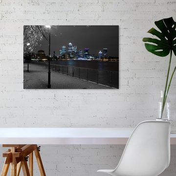 wandmotiv24 Leinwandbild London Hafen, Städte (1 St), Wandbild, Wanddeko, Leinwandbilder in versch. Größen