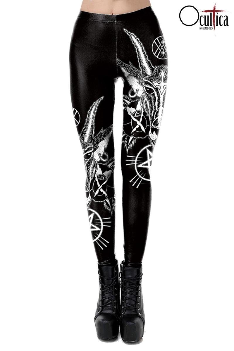Ocultica Leggings in schwarz/weiß XL 