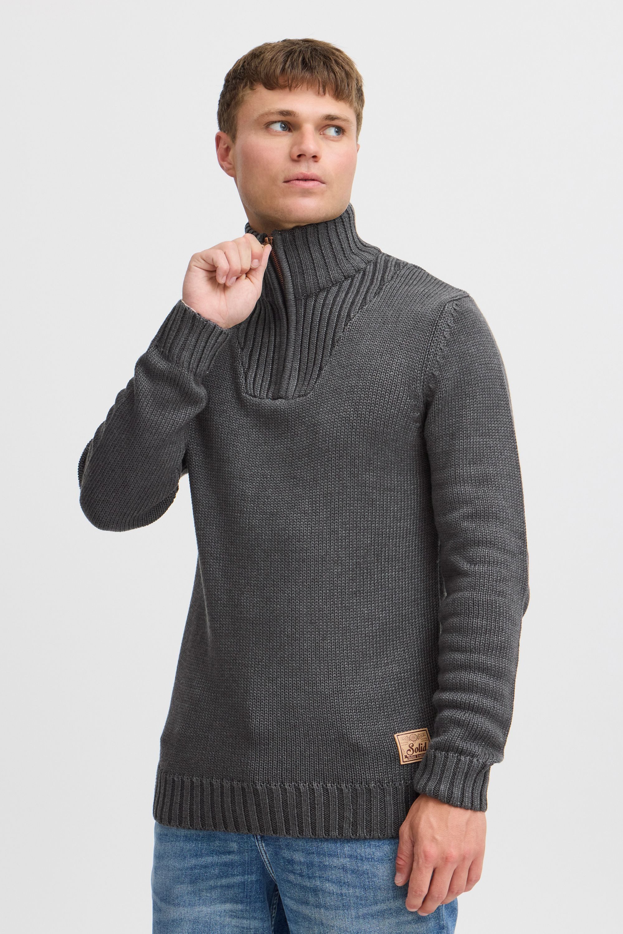 !Solid Troyer SDPetro Strickpulli mit hochabschließendem Kragen günstig online kaufen