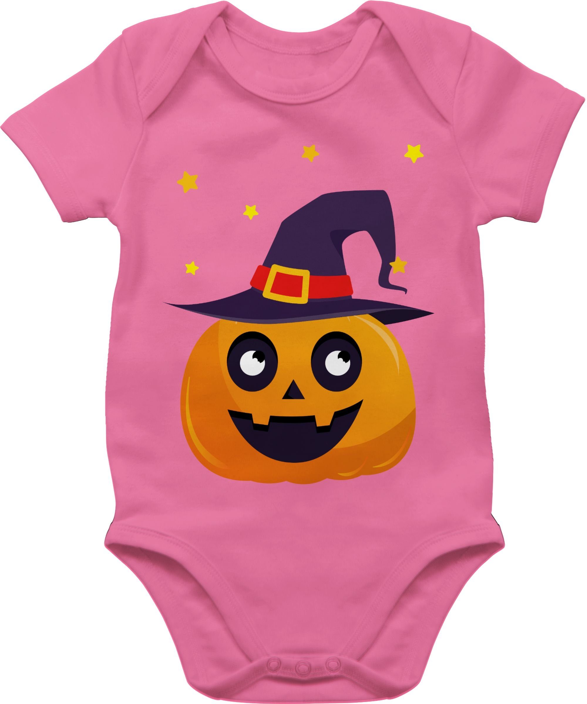 Shirtracer Shirtbody Süßer Kürbis Niedlich 3 Kostüme Pink Pumpkin für Halloween Baby