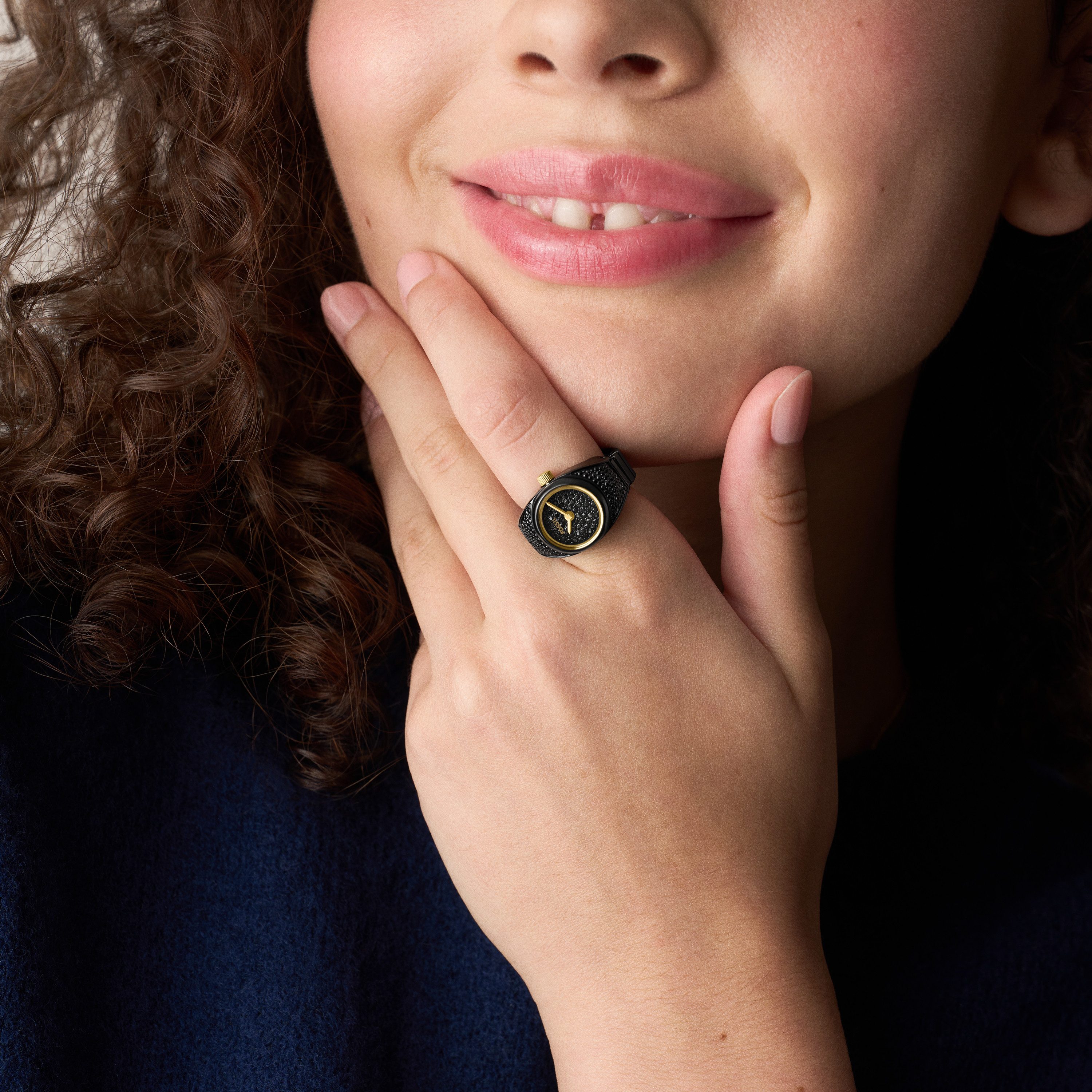 Fossil Quarzuhr WATCH RING ES5449, Armbanduhr, Damenuhr, Edelstahlarmband, analog, Glassteine