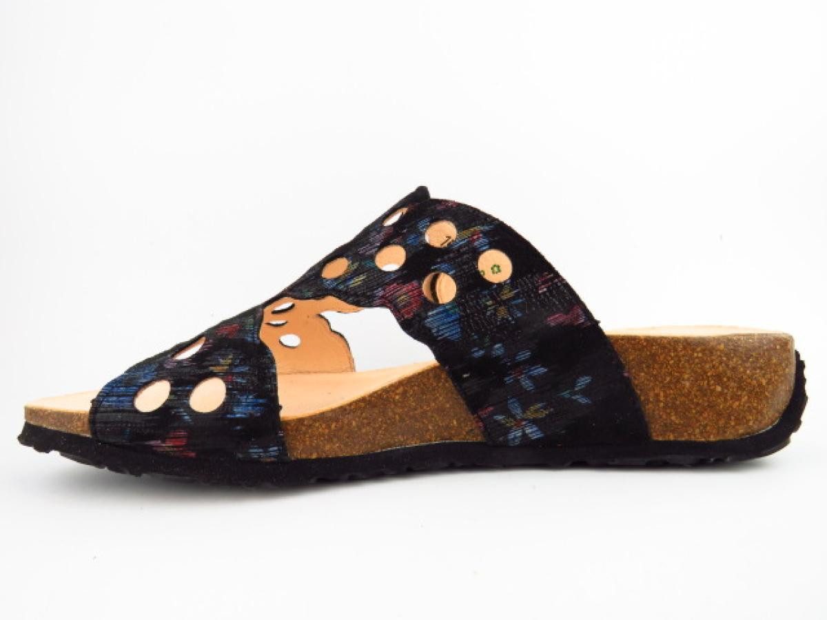 Think! Mizzi schw kombi (Blumen) Pantolette