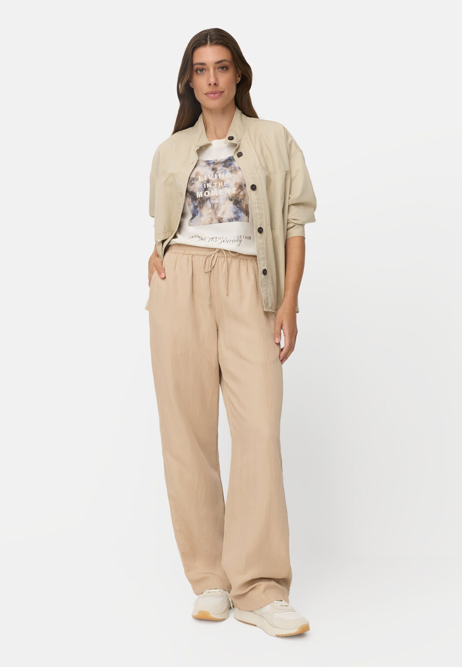 camel active Stoffhose mit weitem Bein (1-tlg)