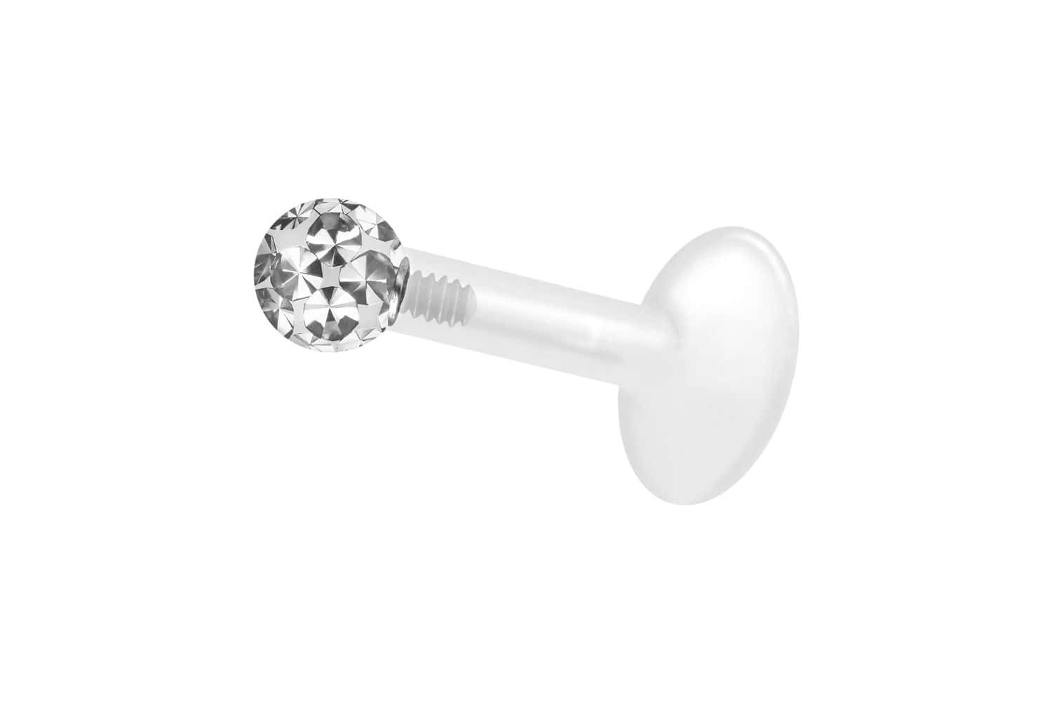 PIERCINGLINE Piercing-Set PTFE Labret mit Innengewinde + Titan-Aufsatz EPOXY-KUGEL (Labrets, 1-tlg)