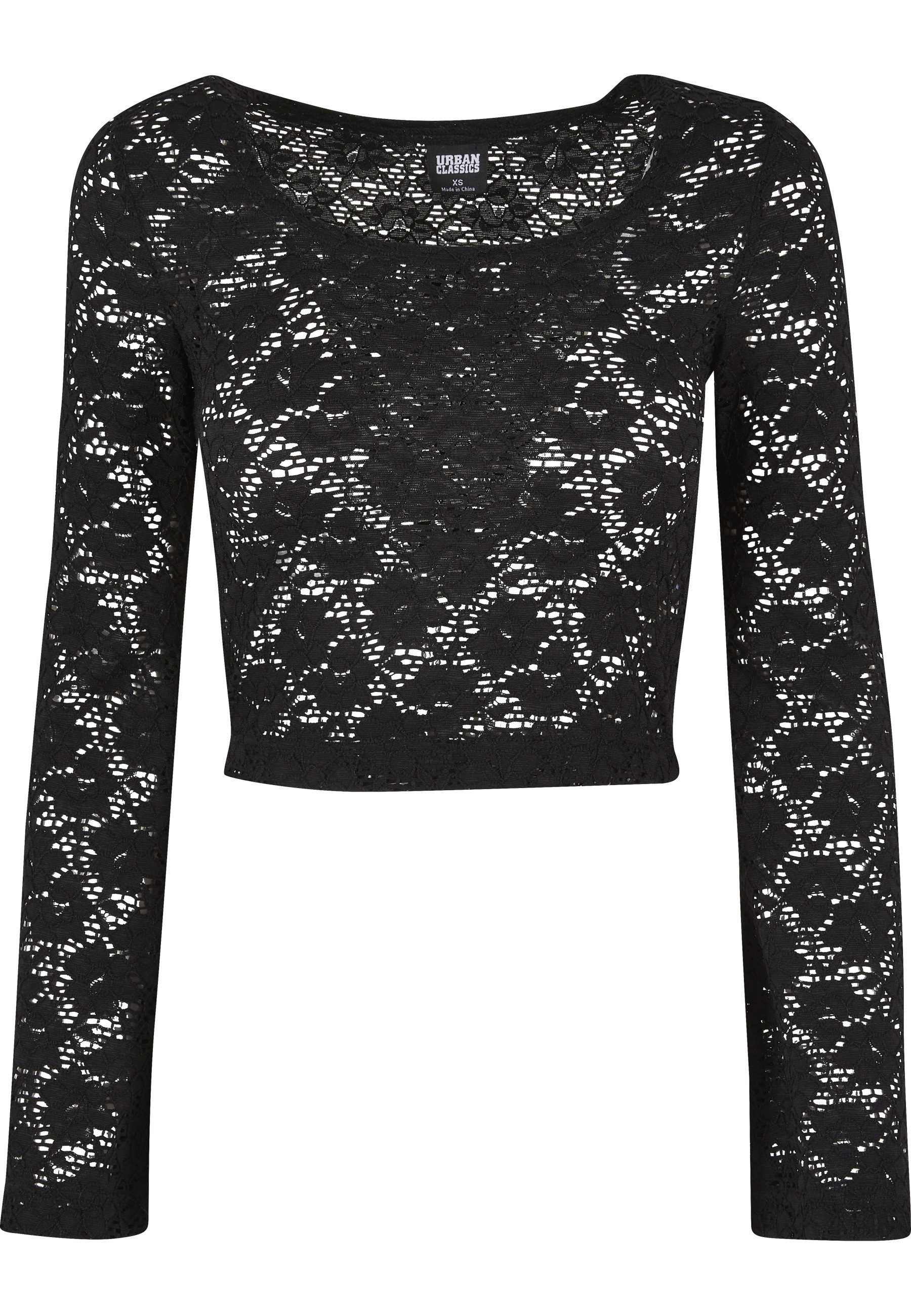 URBAN CLASSICS Longsleeve Urban Classics Damen Ladies Cropped Lace Longsleeve (1-tlg)