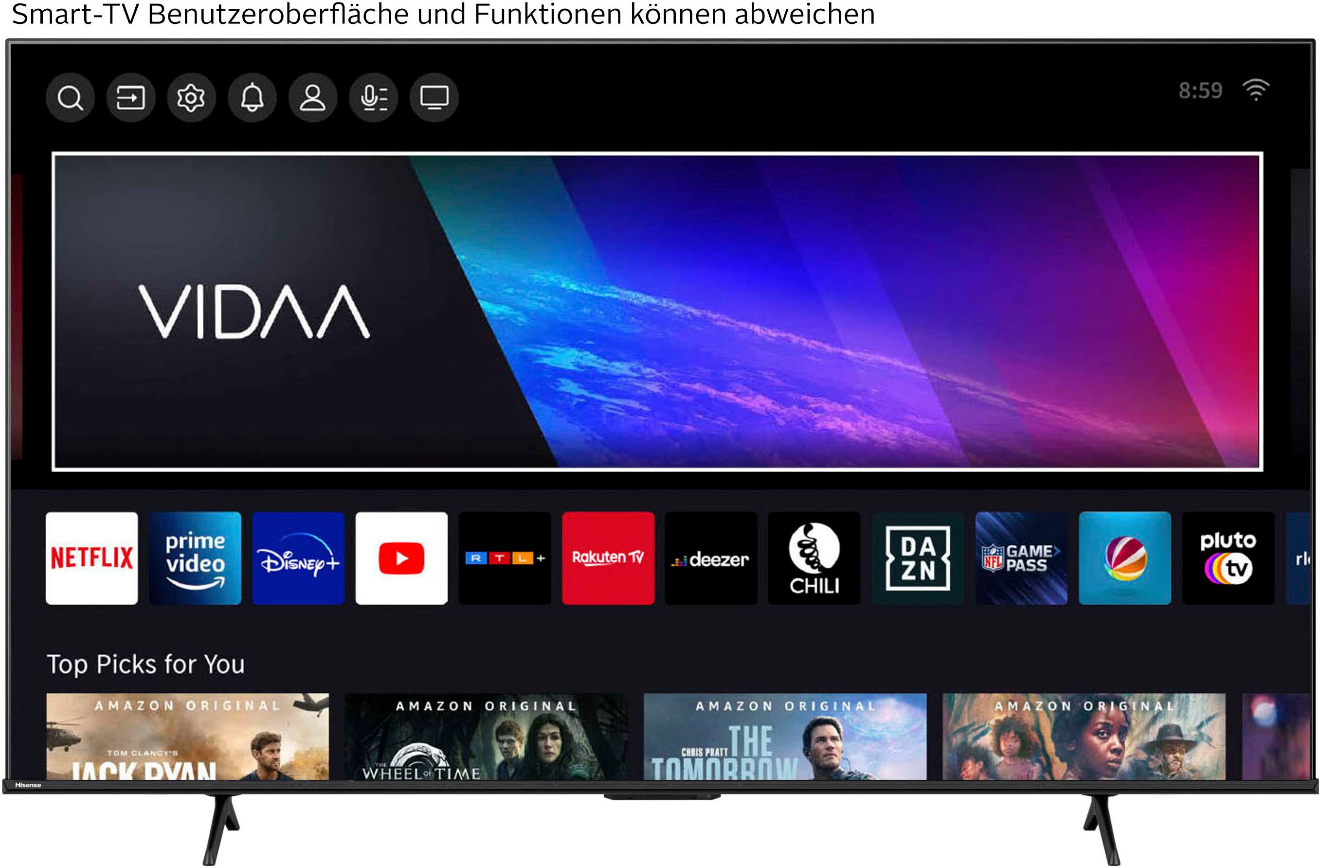 Hisense 100E7Q PRO QLED-Fernseher (253 cm/100 Zoll, 4K Ultra HD, Smart-TV, 4K UHD QLED)