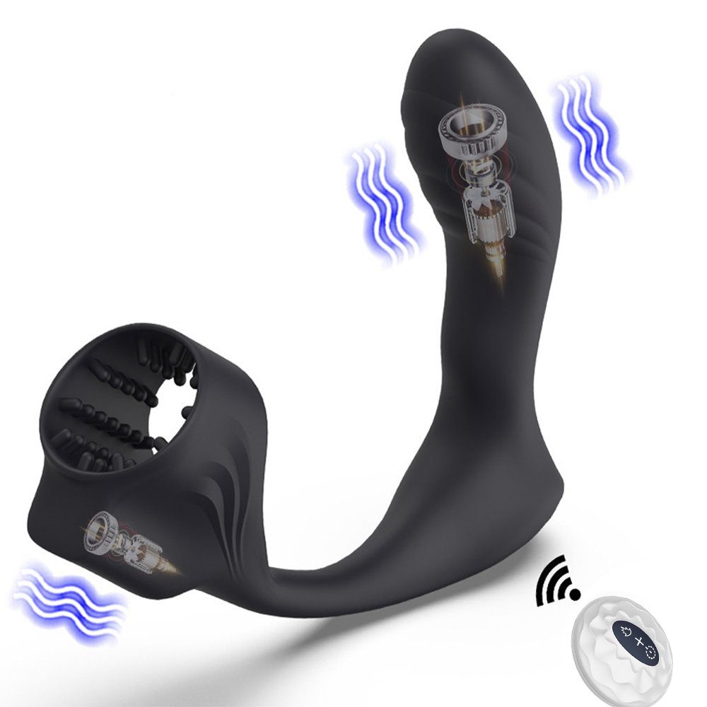 LOVONLIVE Anal-Stimulator Analvibratoren mit Penisring Prostata Stimulation, ergonomischer Prostata Anal Vibrator Männer - mit Fernbedienung