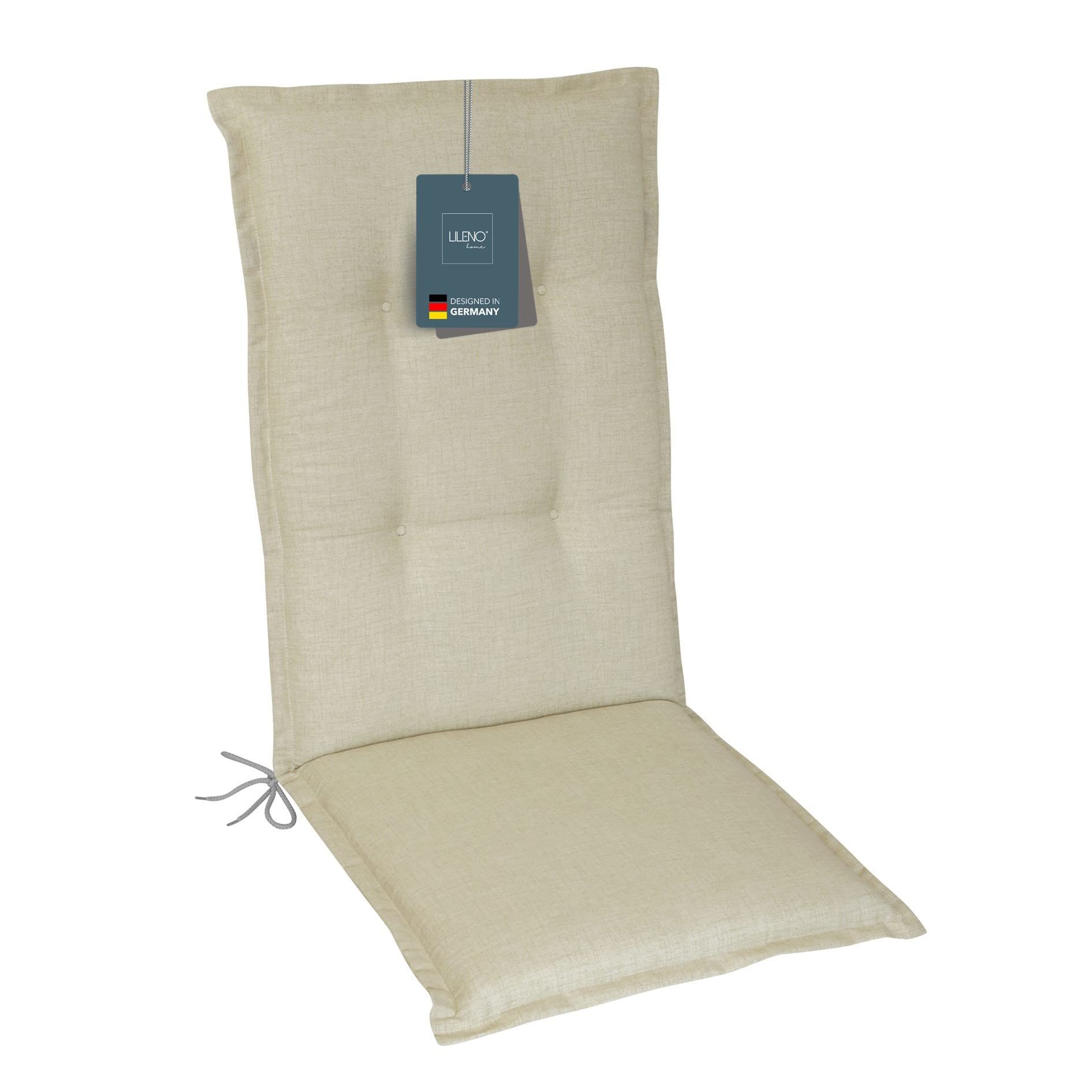 LILENO HOME Hochlehnerauflage Gartenstuhl Auflage, bequeme Sitzauflage für Gartenmöbel, Stuhlkissen, (1 St., 1er Set), Polsterauflage Beige, Sitzpolster für Klappstühle