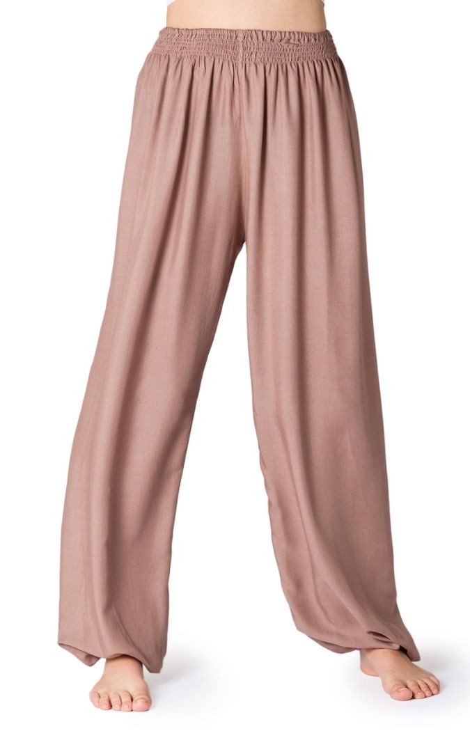 PANASIAM Haremshose unicolor Haremshose aus 100% Viskose weite Yogahose für Damen & Herren Pumphose Pluderhose lockere Loungehose für Freizeit, Urlaub, Wellness