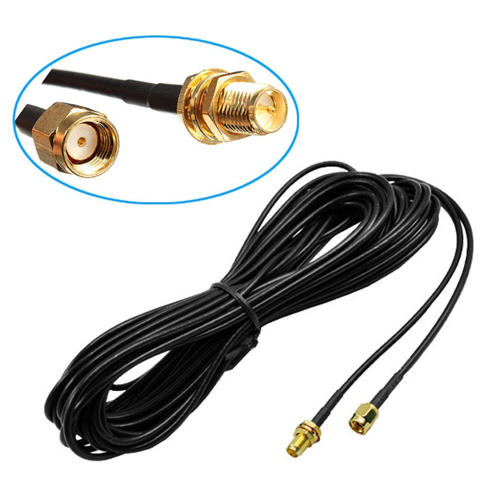 Bolwins G00 3m WLAN GPS Antenne Adapter Verlängerung RP-SMA A auf B Kabel Verlängerungskabel, RP-SMA Stecker, RP-SMA Buchse (300 cm), RP-SMA Reverse Steckverbindung, 50 Ohm