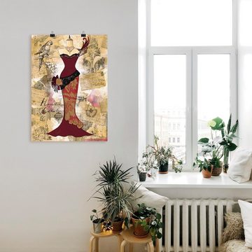 Artland Wandbild Antikes Kleid - Collage, Mode (1 St), als Alubild, Outdoorbild, Leinwandbild, Poster in verschied. Größen