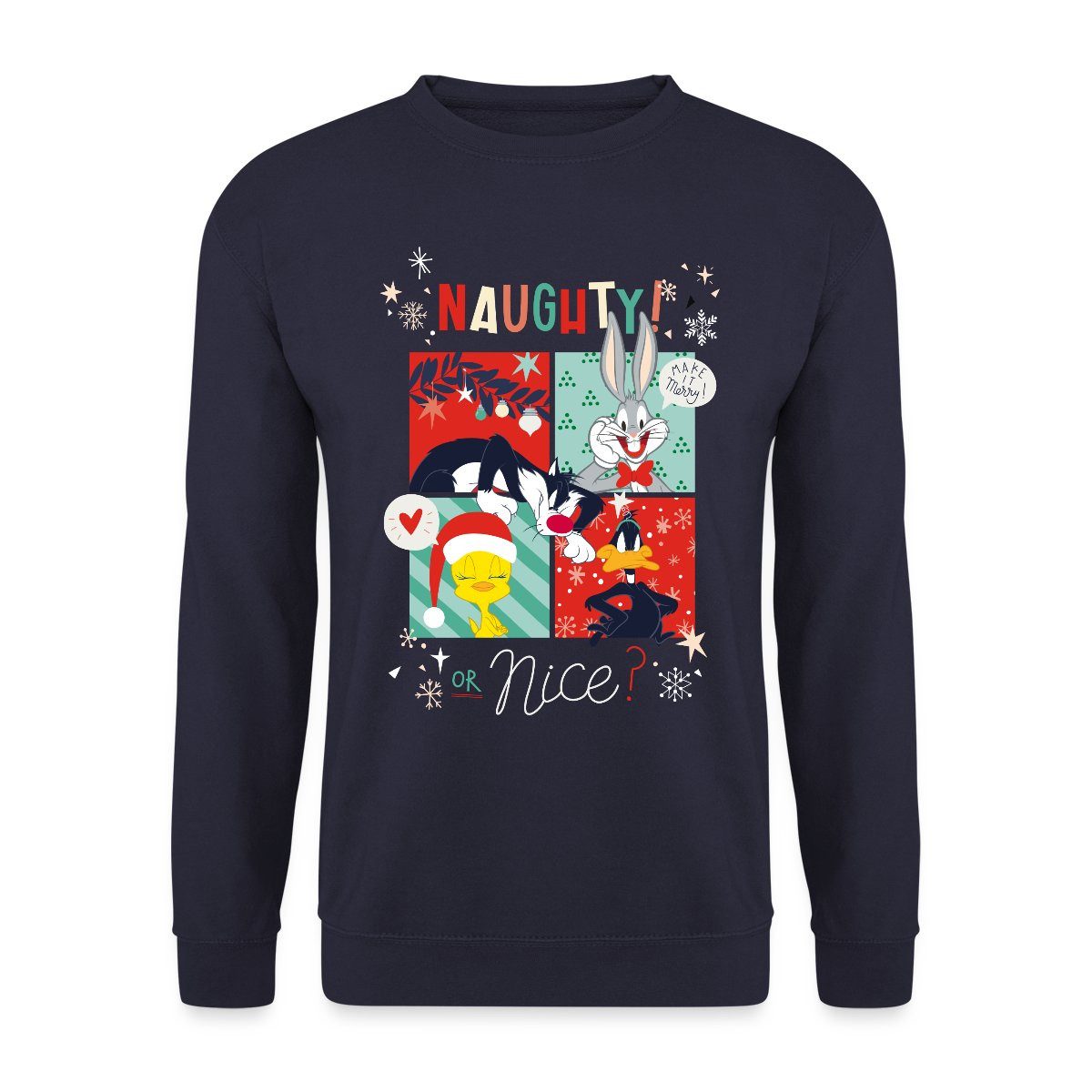Sweatshirt Looney Tunes Böse Oder Lieb Weihnachten Bugs Bunny Unisex Pullover
