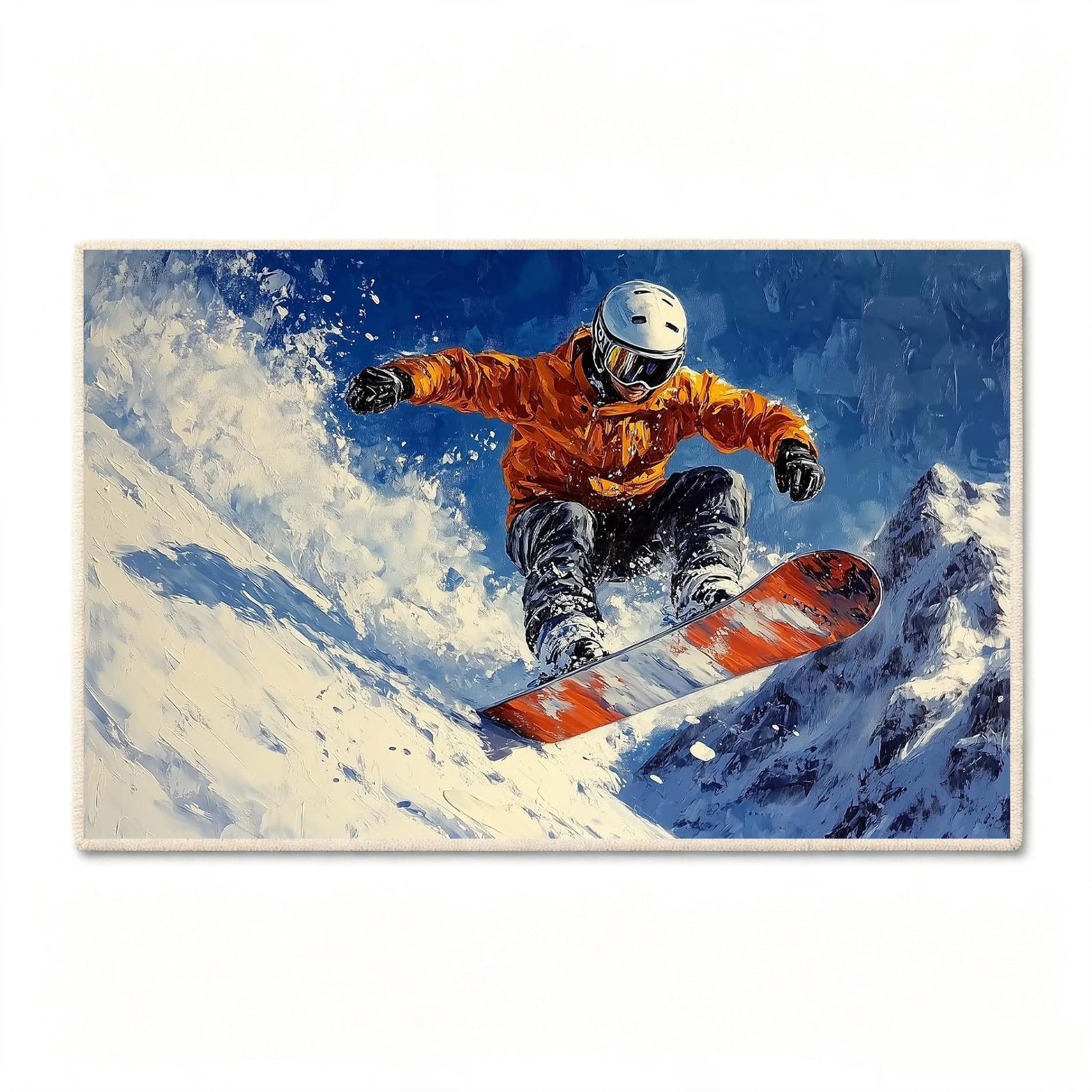 Jumpeak Teppich Skiteppich, Extremsport, das perfekte Geschenk für Sportbegeisterte, Rechteck, Höhe: 5 mm, Rectangular, 5mm dick, faux cashmere, indoor rug, machine-washable rug