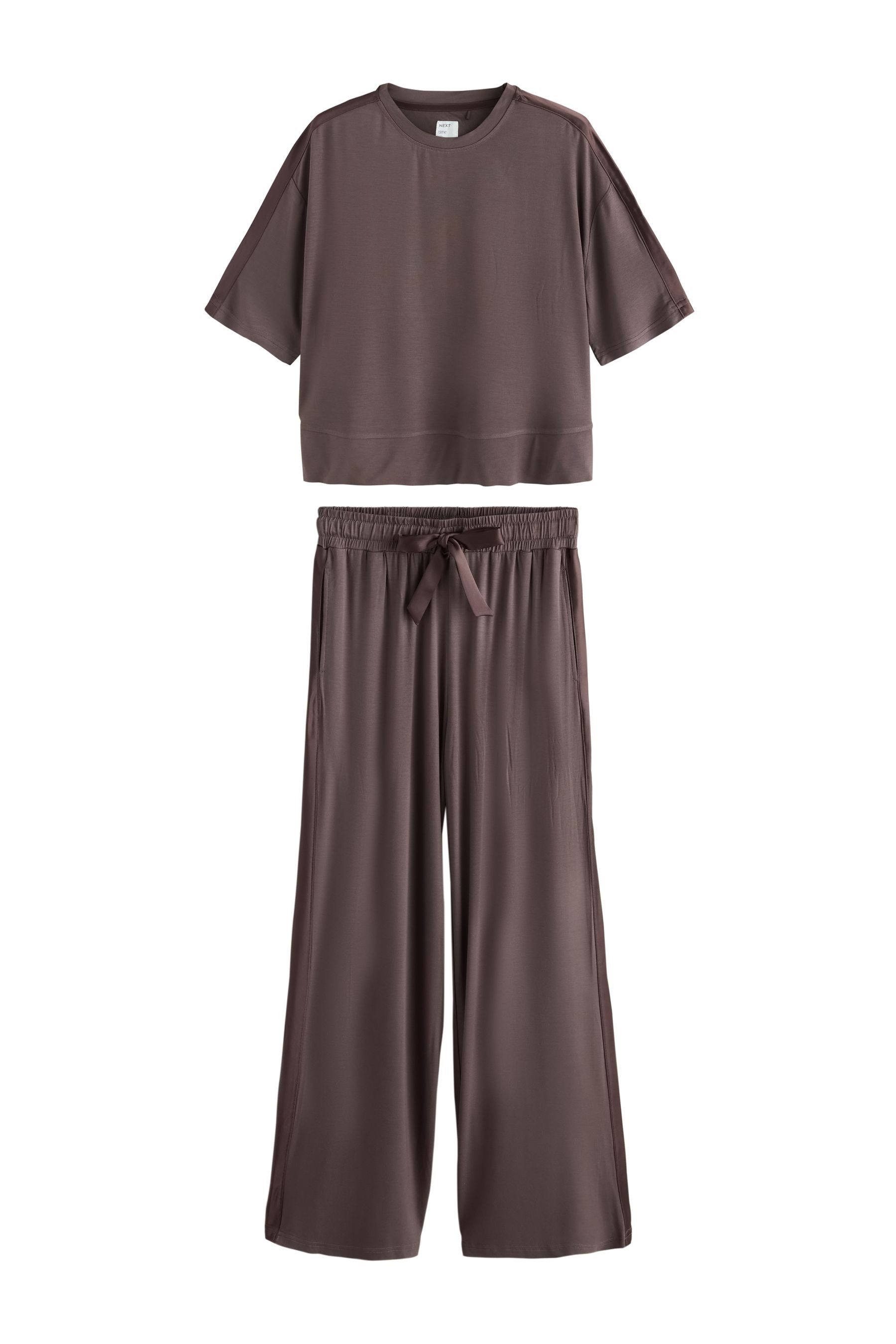 Next Pyjama Kurzärmeliger Schlafanzug aus Jersey-Satingemisch (2 tlg) günstig online kaufen