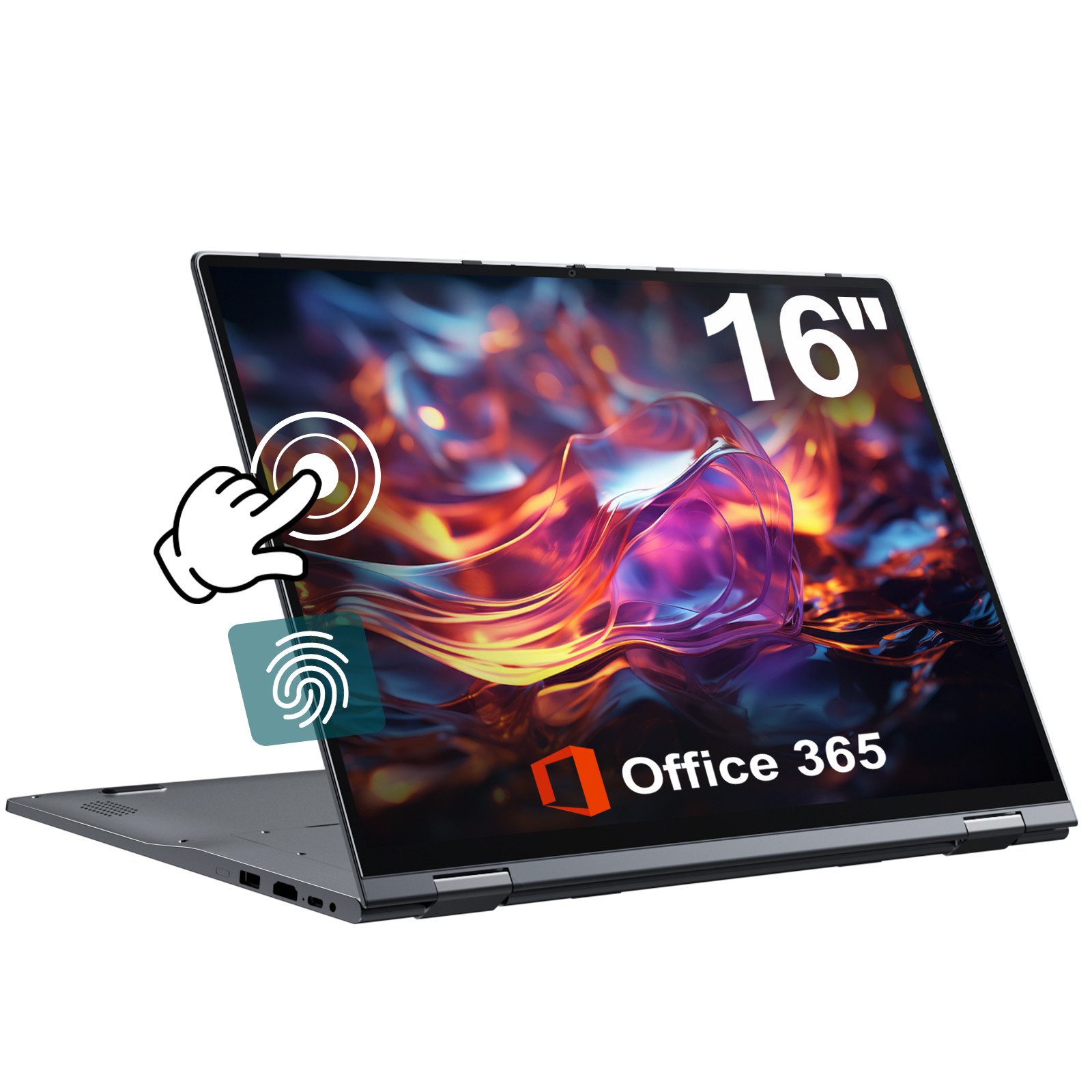 MENGHU 2-in-1 Convertible Laptop Touch-Screen Beleuchtet-Tastatur Notebook (Intel N5095, Intel UHD Graphics, 16 GB, 640 GB SSD, 4-core CPU)