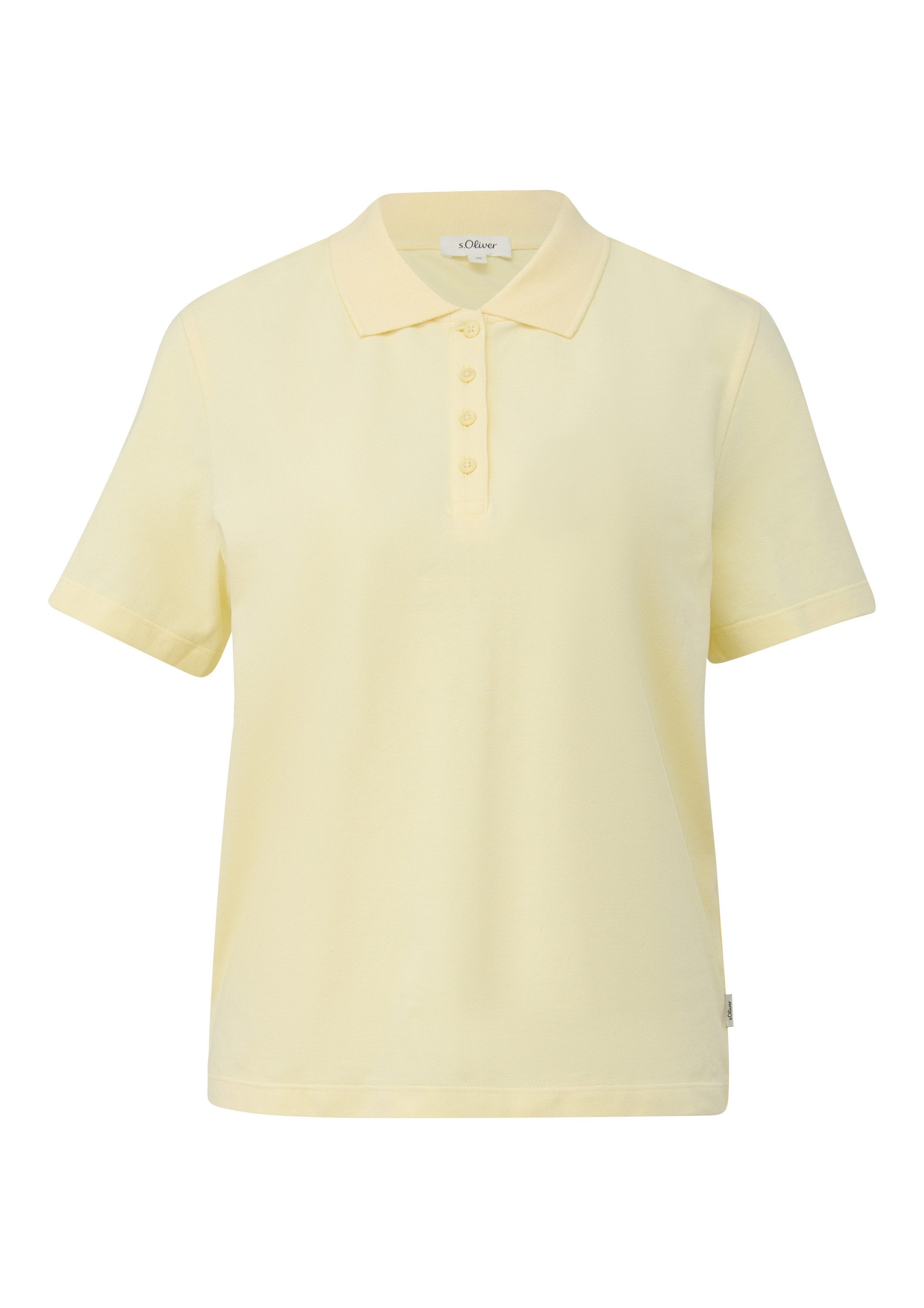 s.Oliver Kurzarmshirt Polo-Shirt Poloshirt aus Baumwoll-Piqué