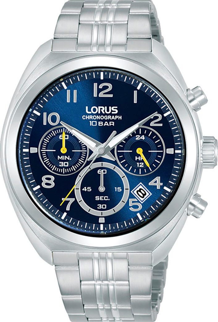 LORUS Chronograph RT389KX9, Quarzuhr, Armbanduhr, Herrenuhr, Edelstahlarmband, analog, Tag