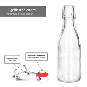 MamboCat Vorratsglas 15er Set Bügelflasche 200 ml + Bügelverschluss - Glasflasche, Glas
