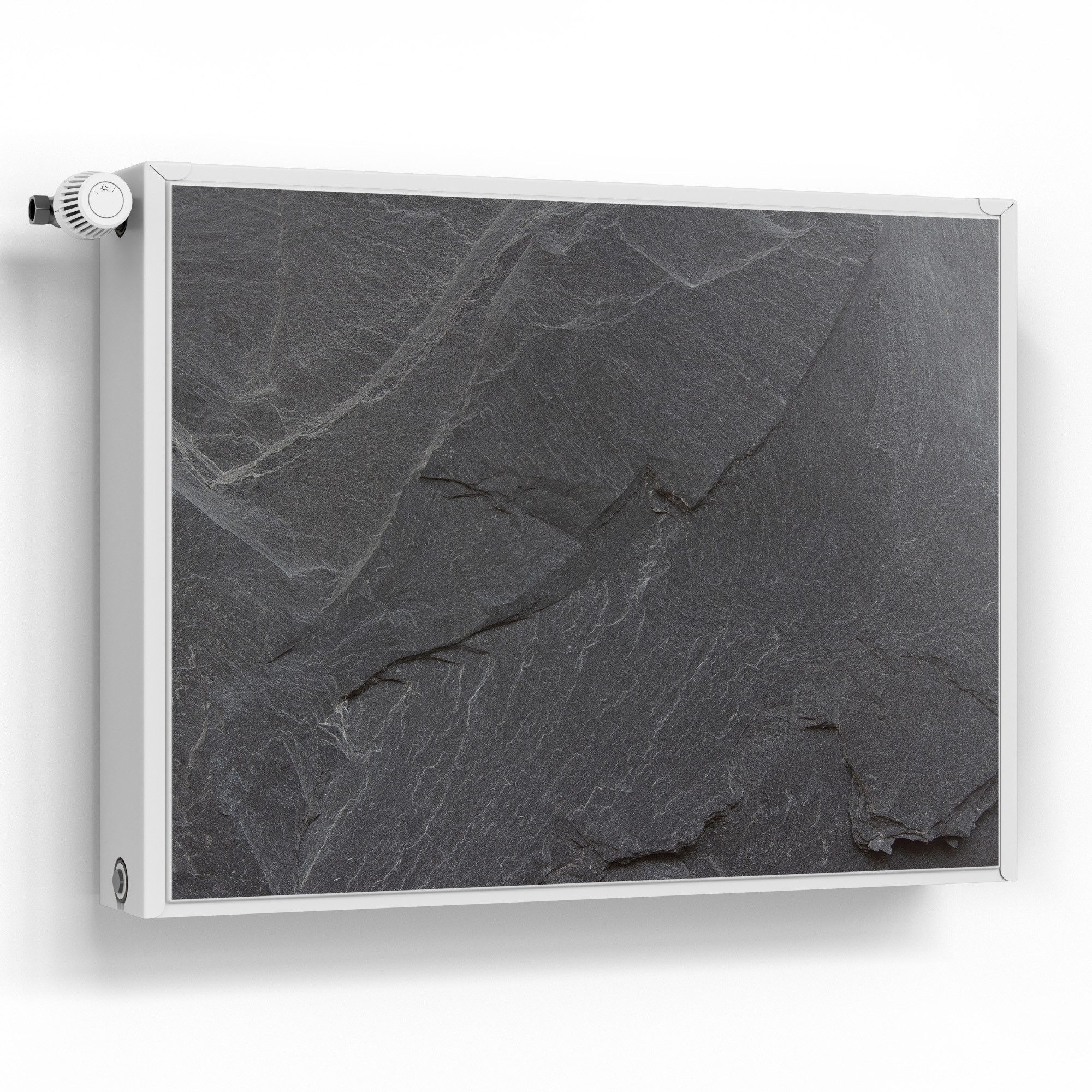 DEQORI Magnetfolie 'Schiefersteinoptik', beschreibbar Heizung Magnetmatte magnetisch Magnetfolie