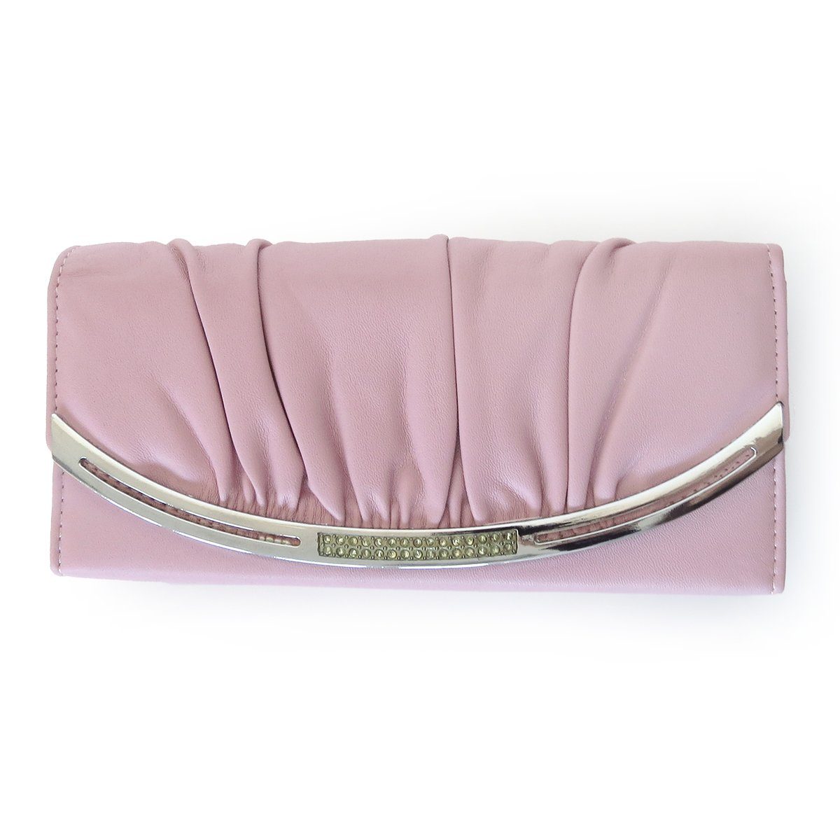 Sonia Damen Tasche Umhängetasche Kette, Kellner Kartenfächer rosa2 Portemonnaie 4 mit Clutch Originelli Geldbörse XL