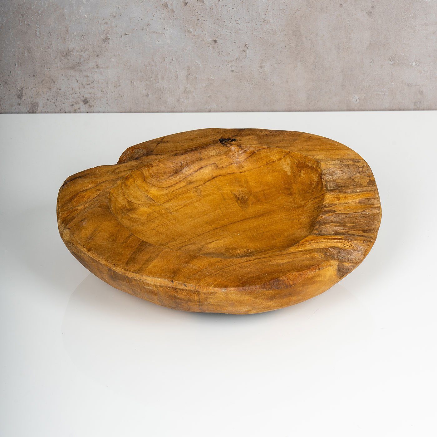 Levandeo® Dekoschale, Schüssel Schale Teakholz 30cm Teak Massiv Holz Obstsc günstig online kaufen