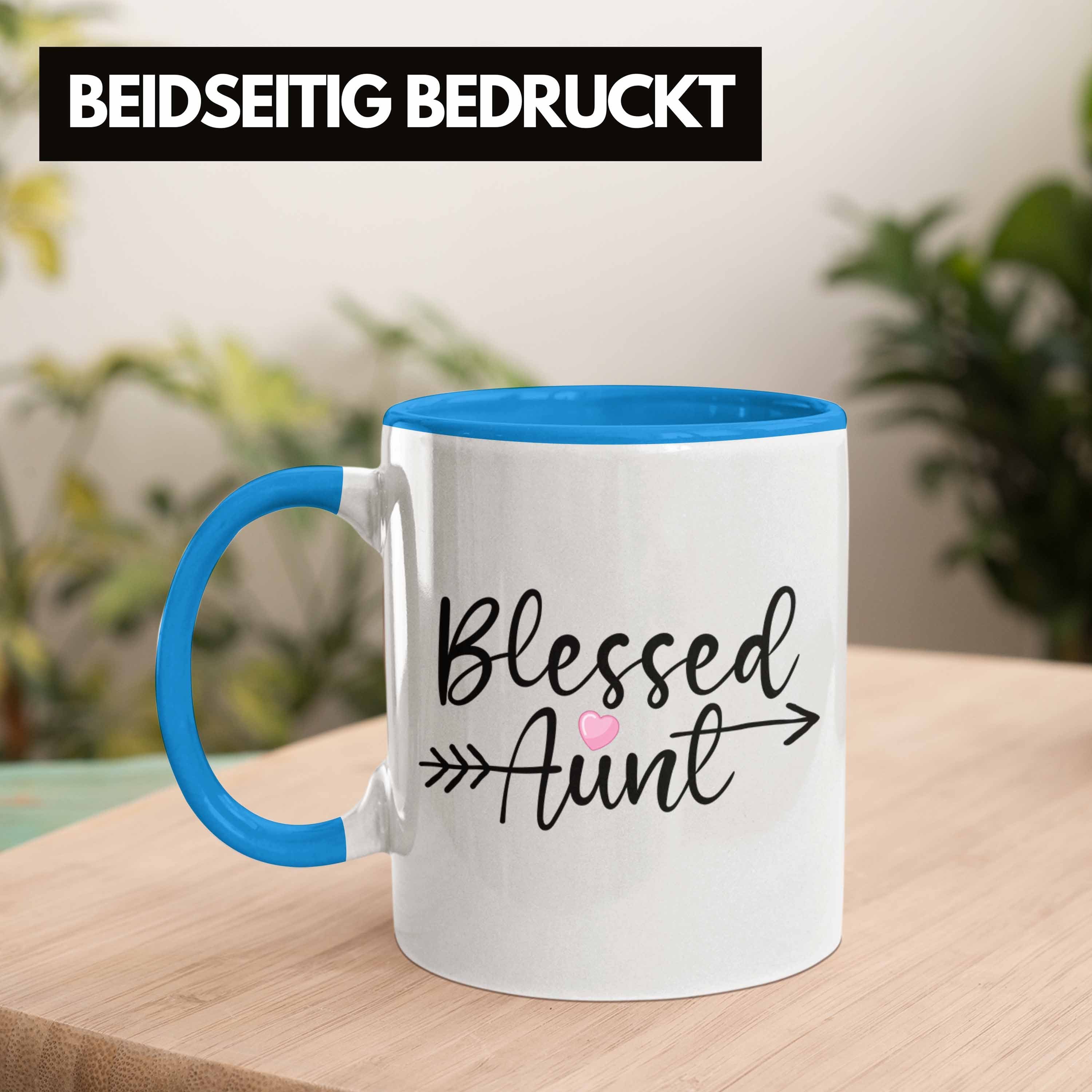 Geschenk Blessed Aunt Tante für - beste Trendation Tasse Tasse Blau Tante Trendation Geschenkidee