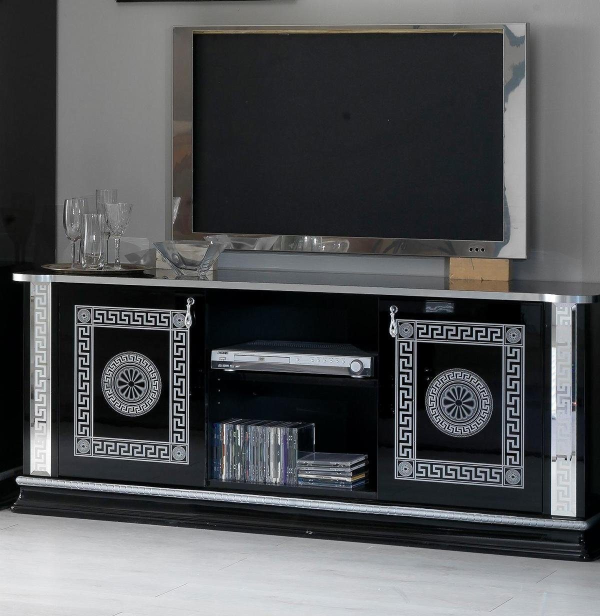 Sideboard Schwarzer Fernsehtisch mit mattem Finish und viel Stauraum