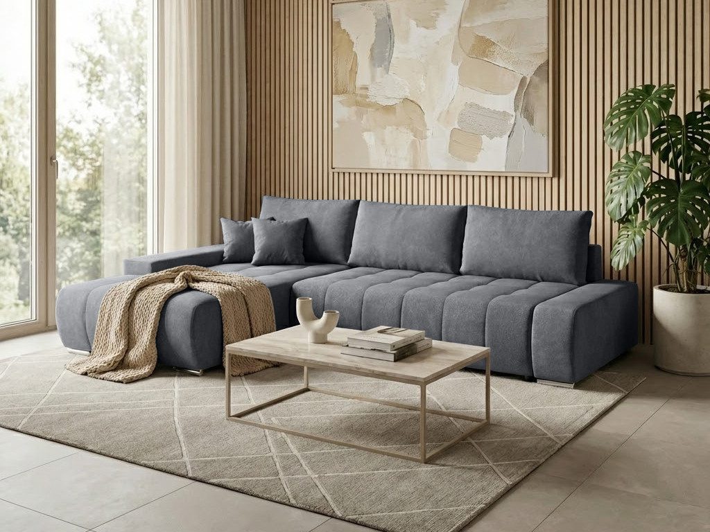 Beautysofa Ecksofa Draco L mit Schlaffunktion, in pflegeleichten Stoffen, Bettkasten