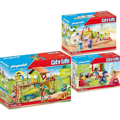 Playmobil® Spielbausteine 70281-82-83 City Life 3er Set Spielplatz + Gruppe + Kinder