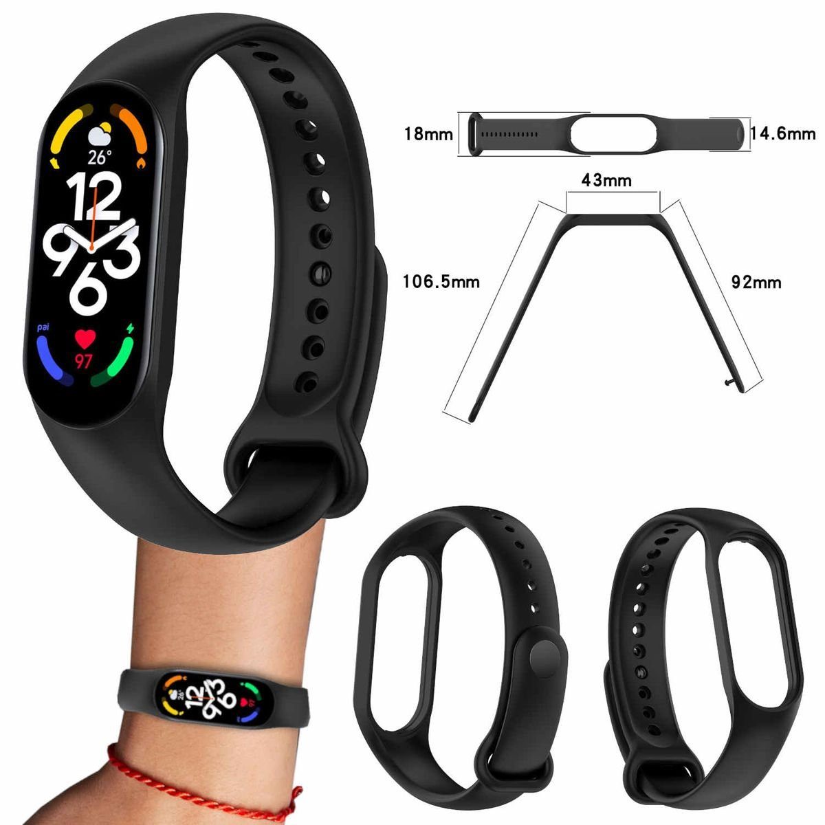 Wigento Smartwatch-Armband Für Xiaomi Mi 7 günstig online kaufen