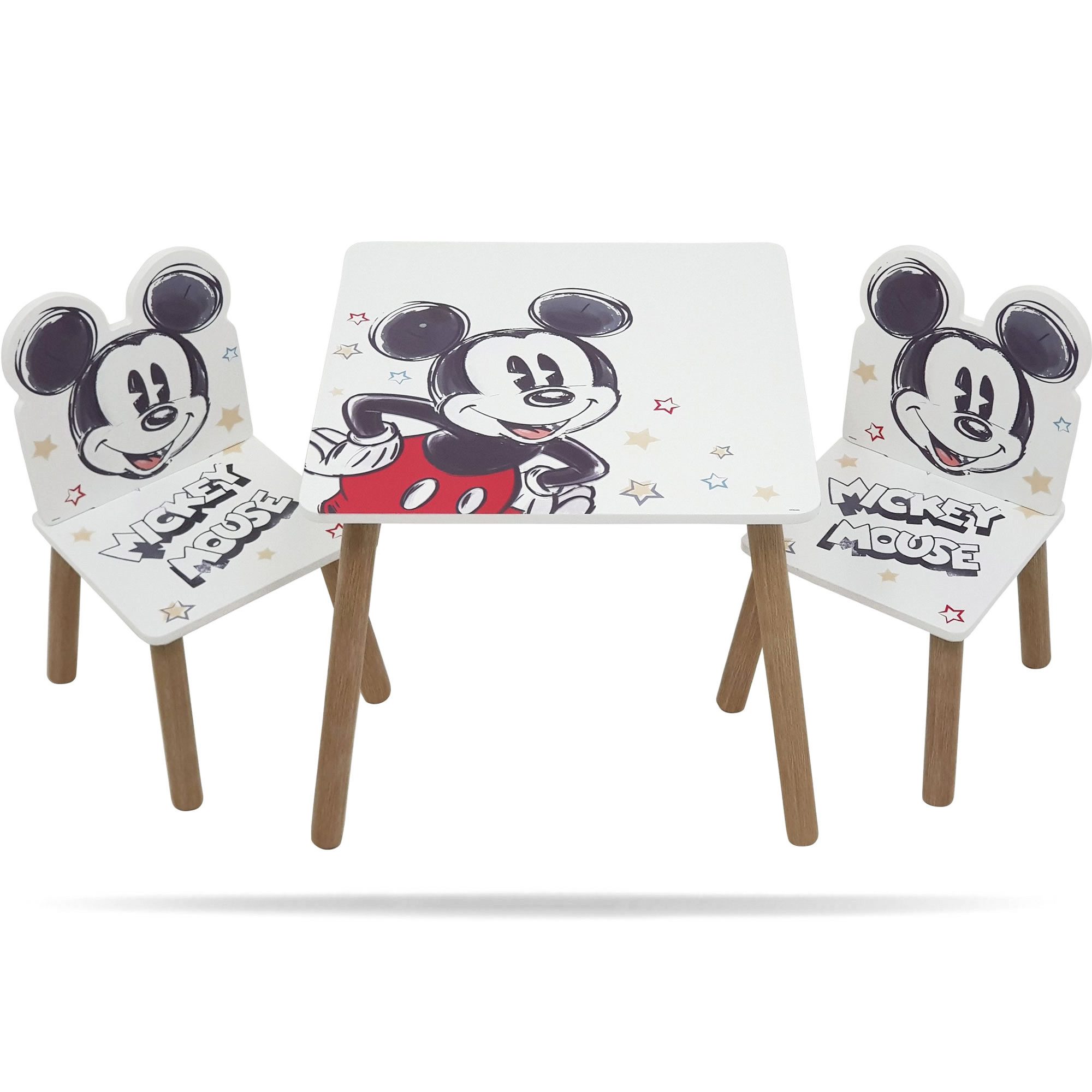 Disney Kindersitzgruppe Mickey Maus Kindersitzgruppe aus Holz – Tisch & 2 S günstig online kaufen