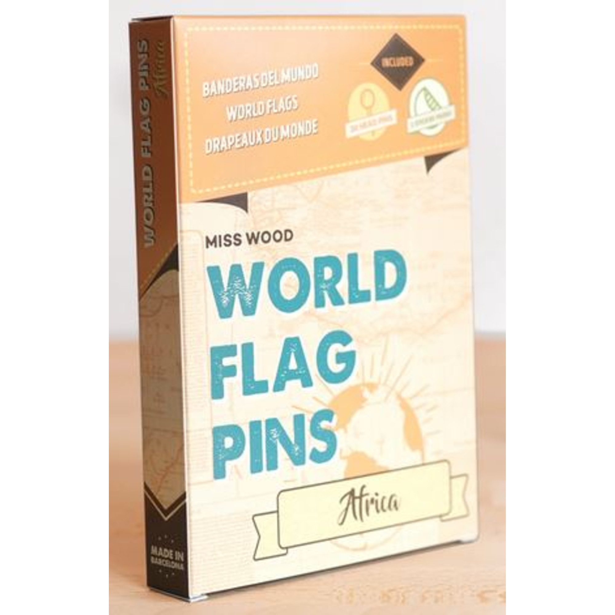Miss Wood Globus Miss Wood World Flag Pins Markierungsfahnen Afrika 25 Stück