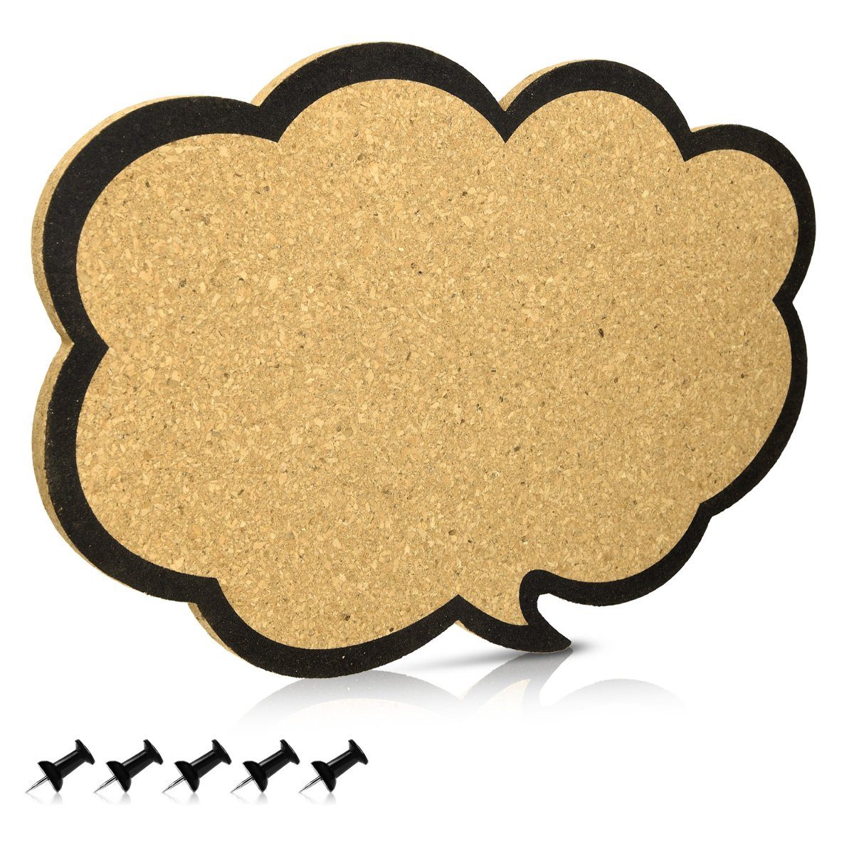 Memoboard Korkwand 44x29cm - Pinboard im Gedankenwolke Design