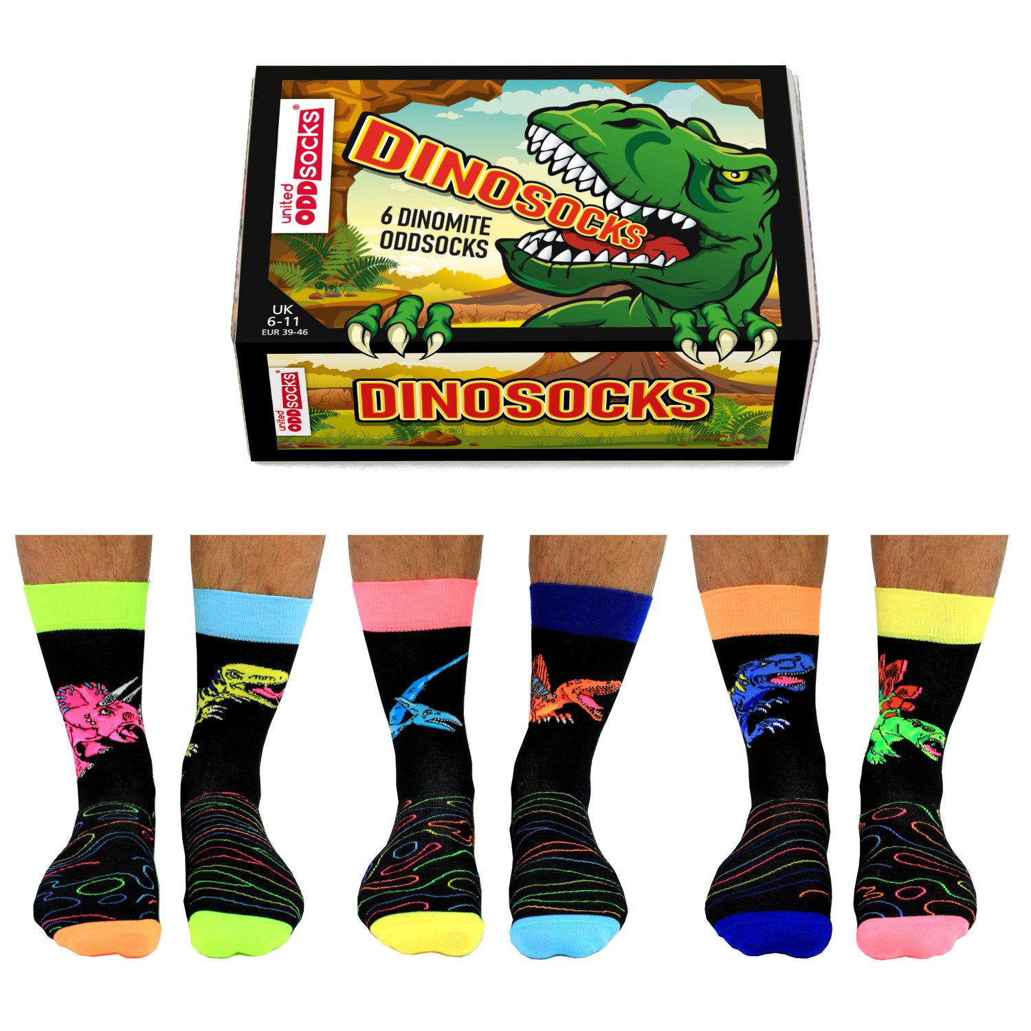 United Oddsocks Freizeitsocken Dino Oddsocks Socken in 39-46 im 6er Set günstig online kaufen