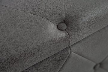 riess-ambiente Bettbank »EXTRAVAGANCIA 140cm antik grau« (1-St), Microfaser · mit Stauraum · Polster · Truhe · Schlafzimmer