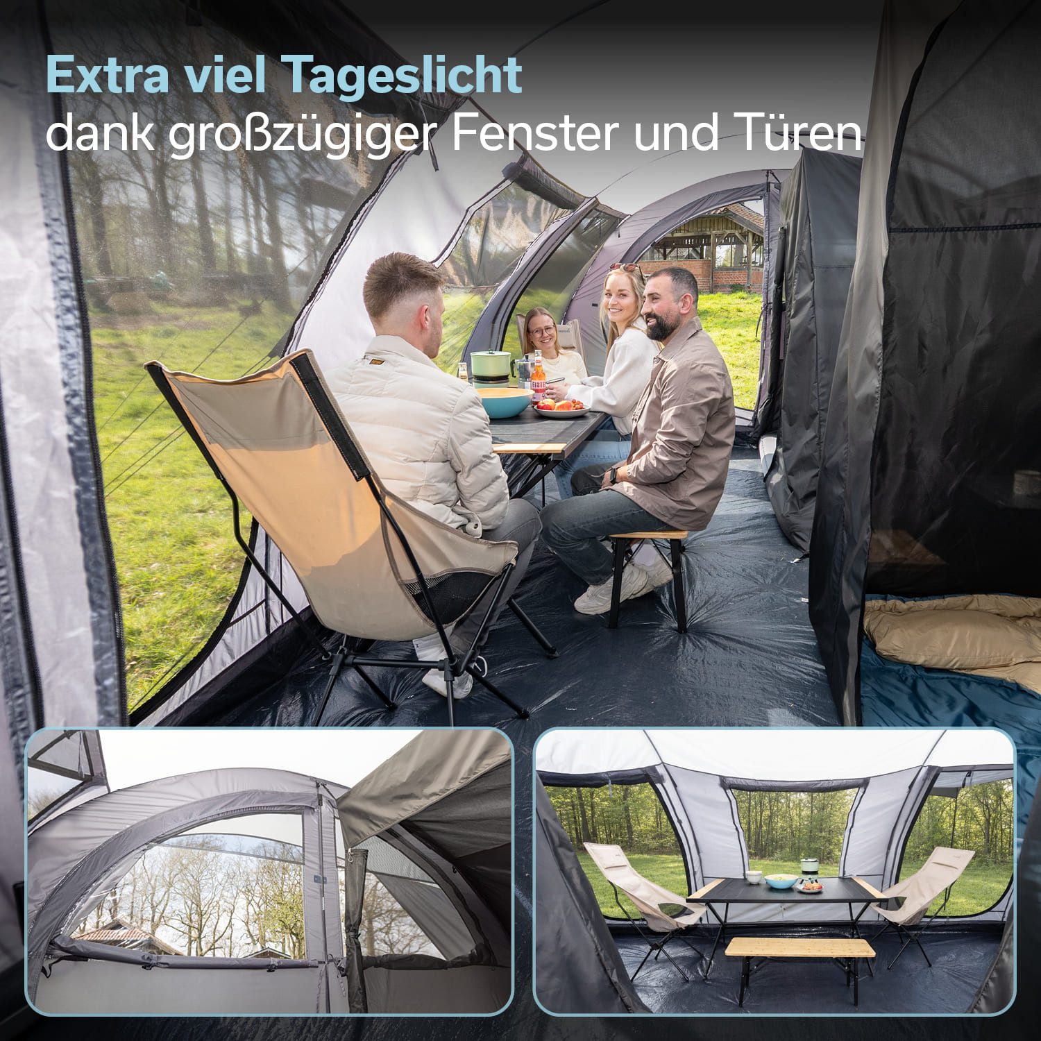 Skandika Buszelt Esbjerg Travel 4 Protect, Freistehend, 2 Schlafkabinen, Personen: 4 (Moskitonetz an allen Eingängen und Fenstern, Tragetasche), Wassersäule 300 – Bild 3 von 5