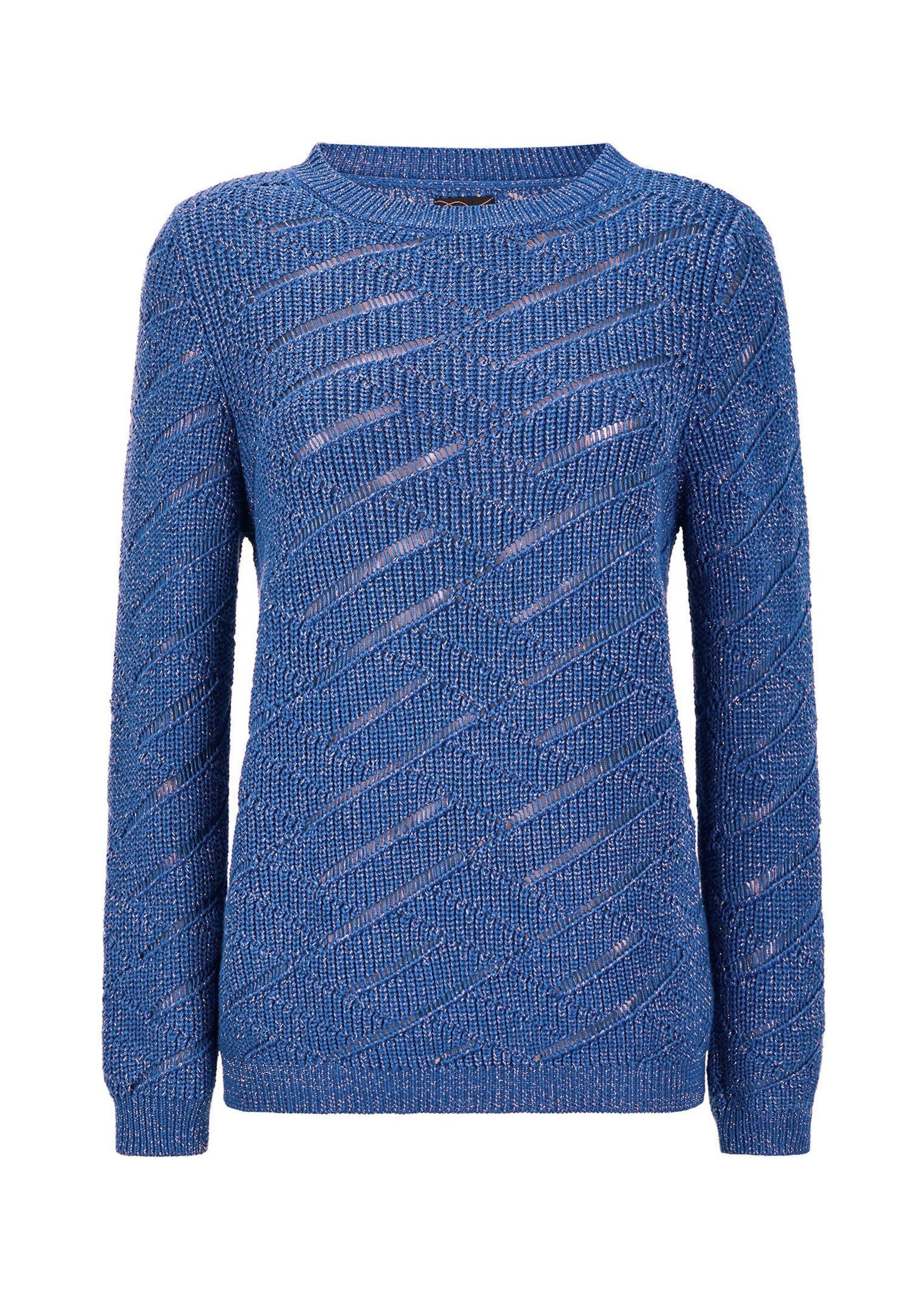 Strickpullover Kurzgröße: Eleganter Langarm-Strick mit Glanz