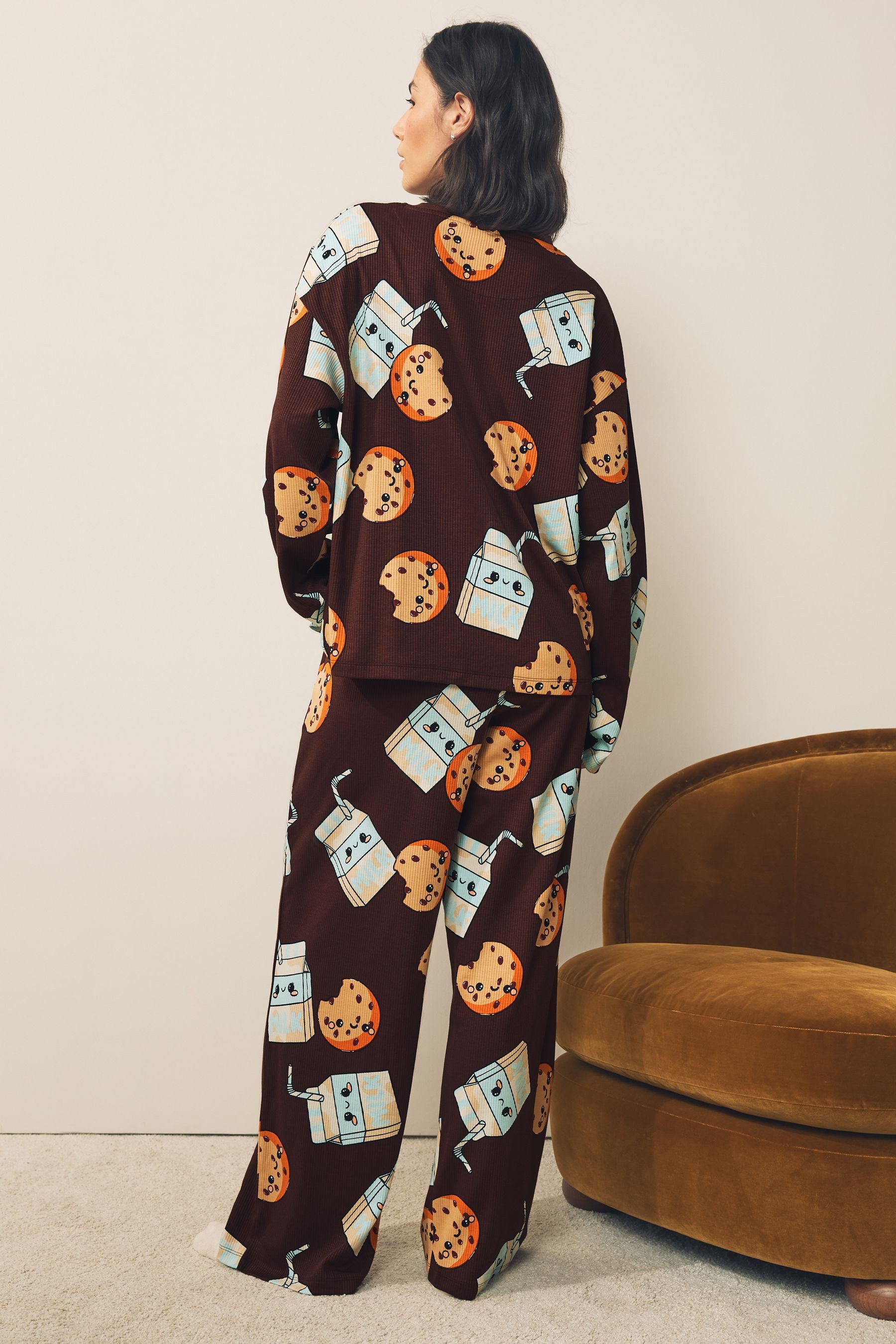 Next Pyjama Gerippter Langarm-Pyjama (2 tlg)