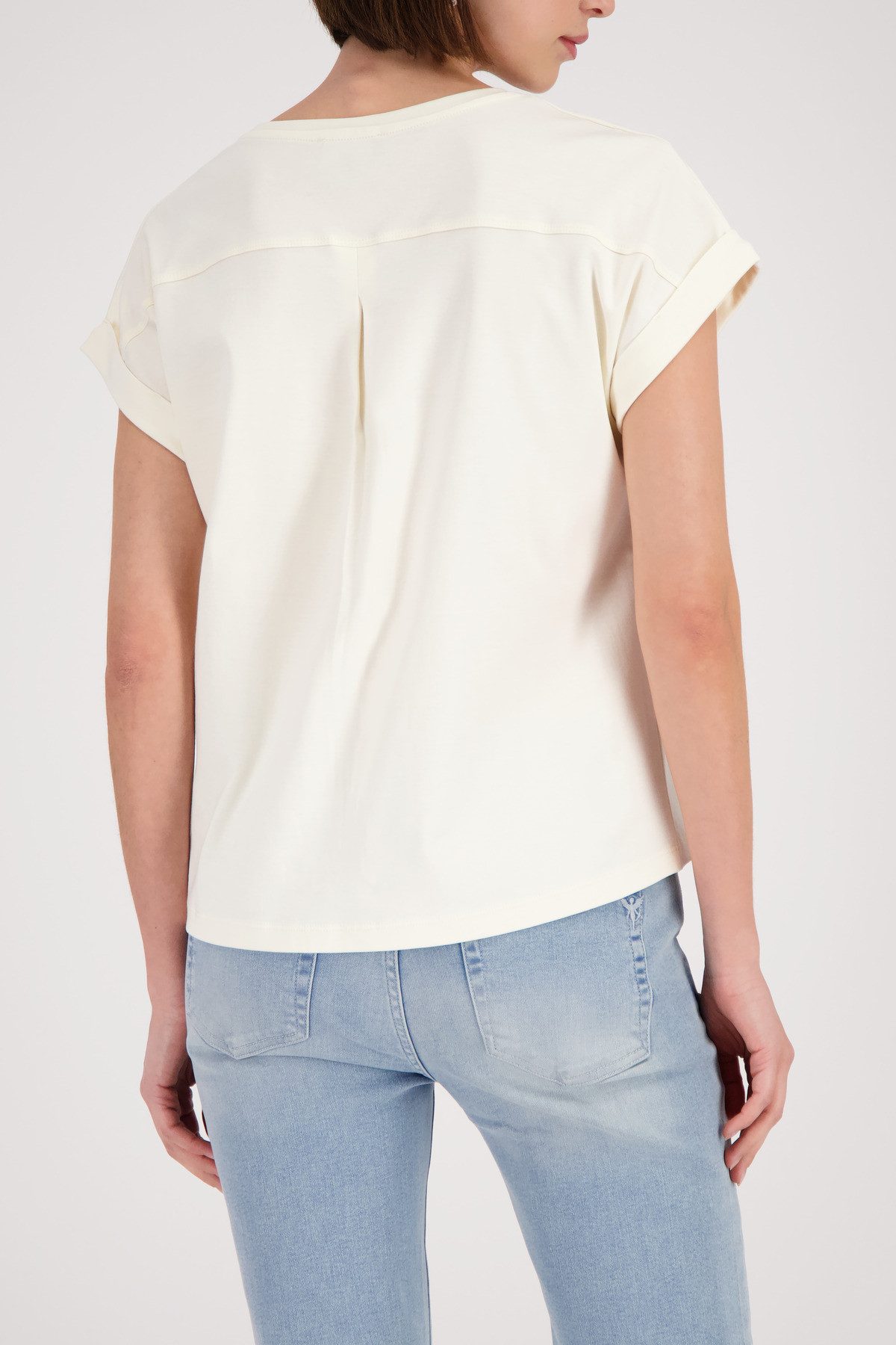 Monari T-Shirt Shirt Basic Pima Regular fit mit Rückenfalte
