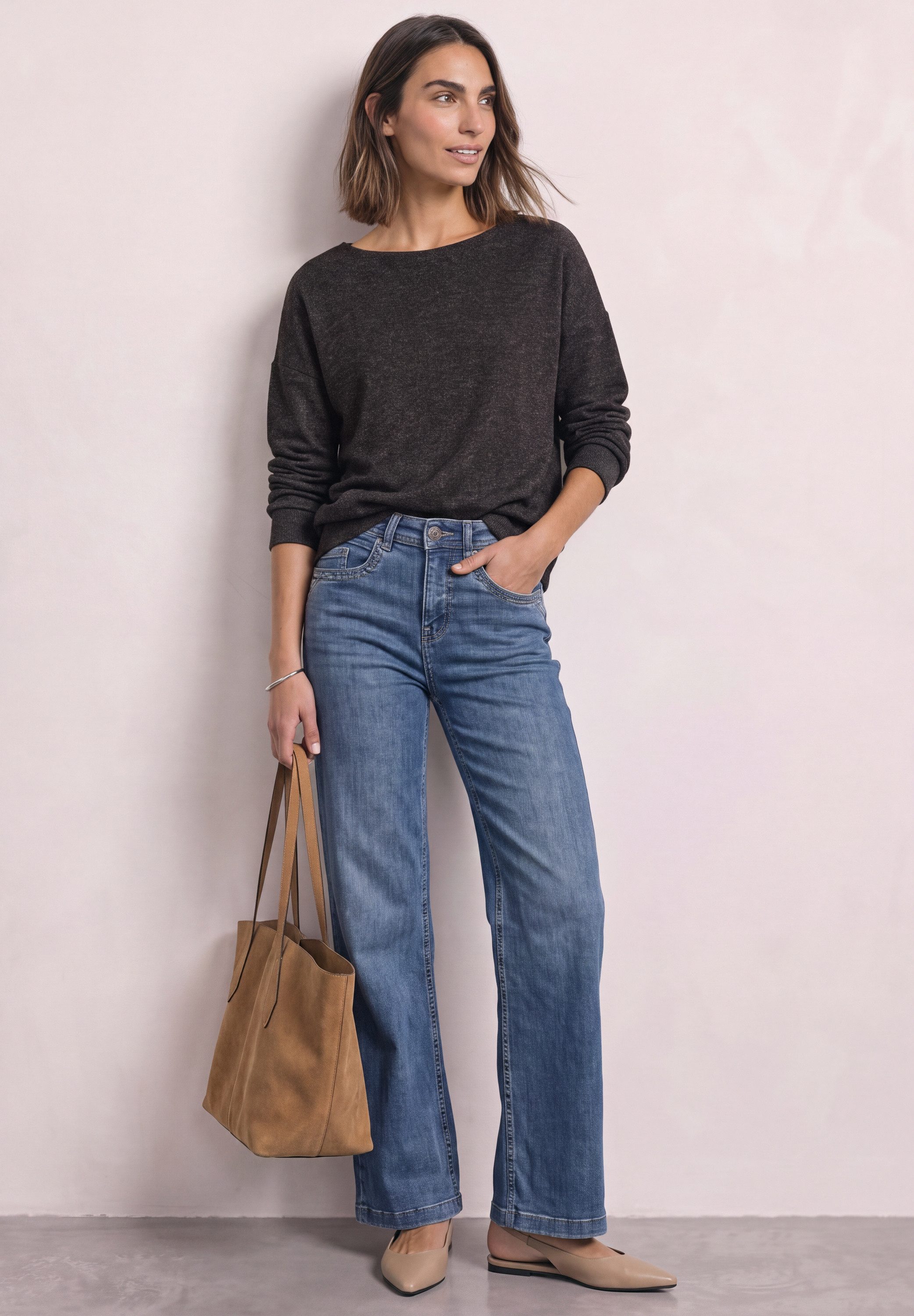 STREET ONE Langarmshirt in Unifarbe – Bild 3 von 5