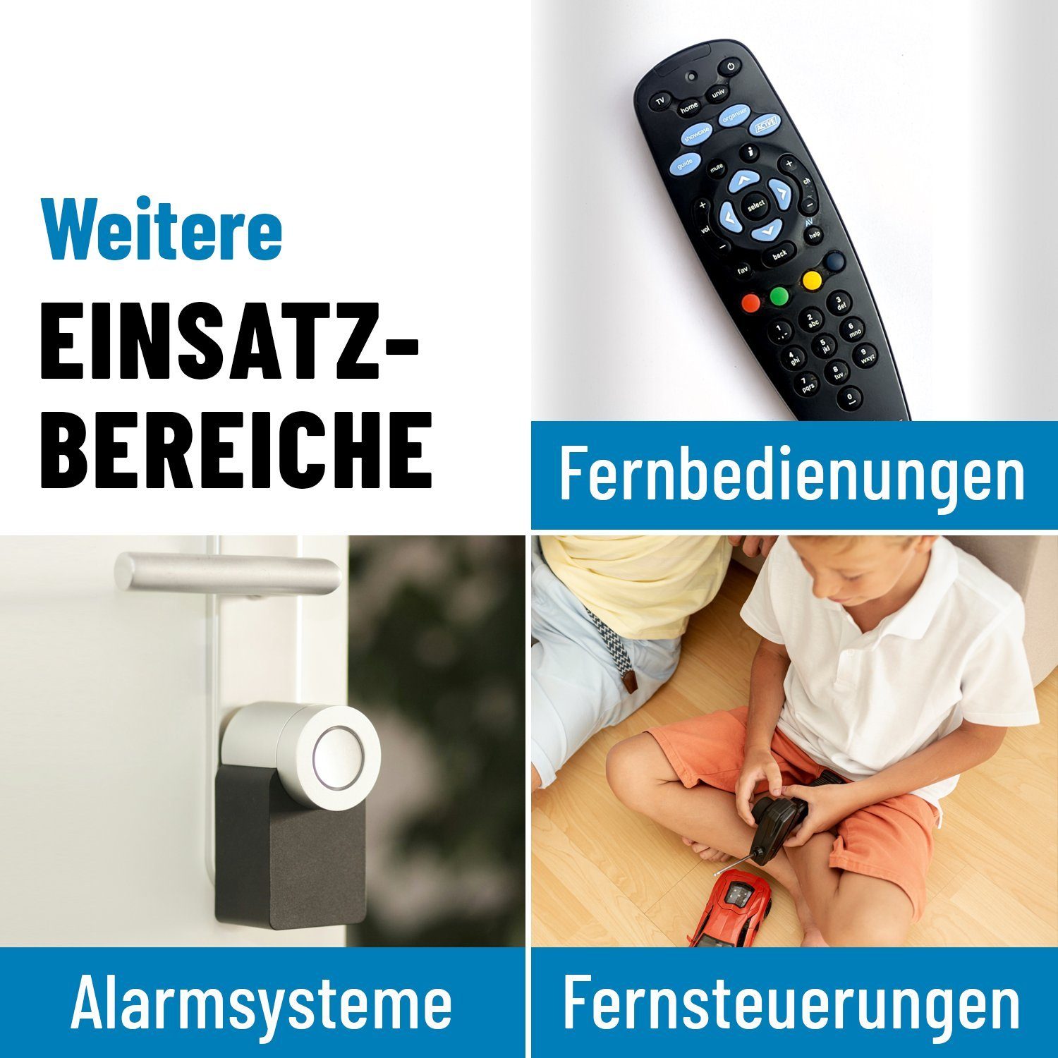 ABSINA 4x Batterie A23 für Garagentoröffner, 23A 12V Batterie Alkaline Batterie, (1 St)